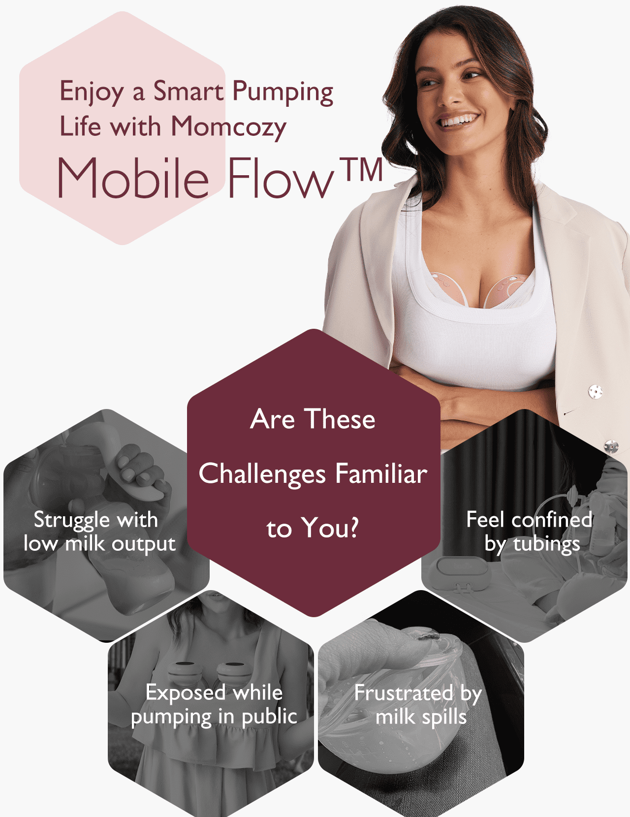 Momcozy M9 Hands-Free Wearable Breast Pump, App-Controlled Portable Milk Extractor (Cozy Red, 2 Pack, 5.07 fl oz) zs18a