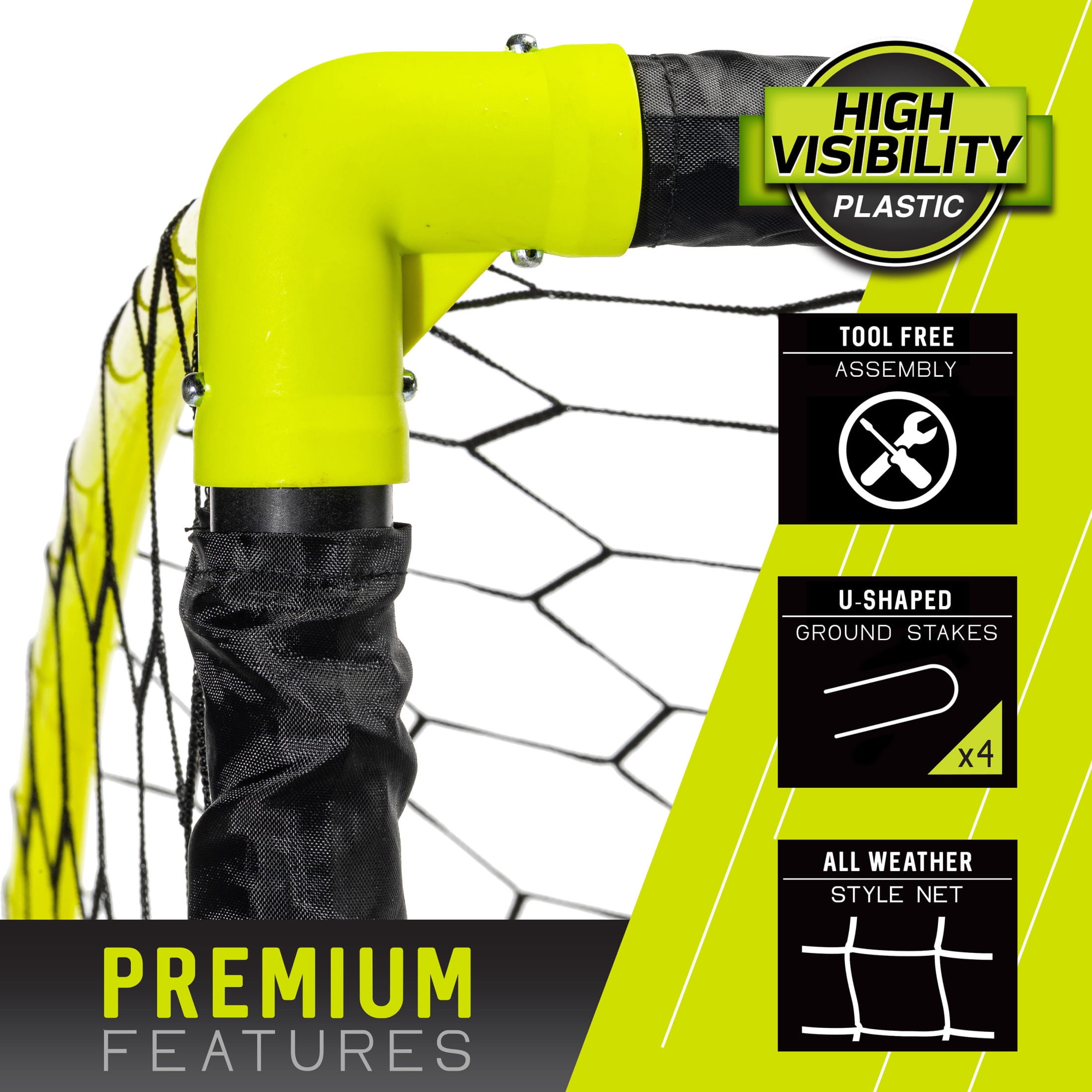 Franklin Sports Blackhawk Insta-Set Soccer Goal, Portable Folding Indoor and Outdoor Soccer Net (Yellow, 6 ft x 4 ft) f4k3y