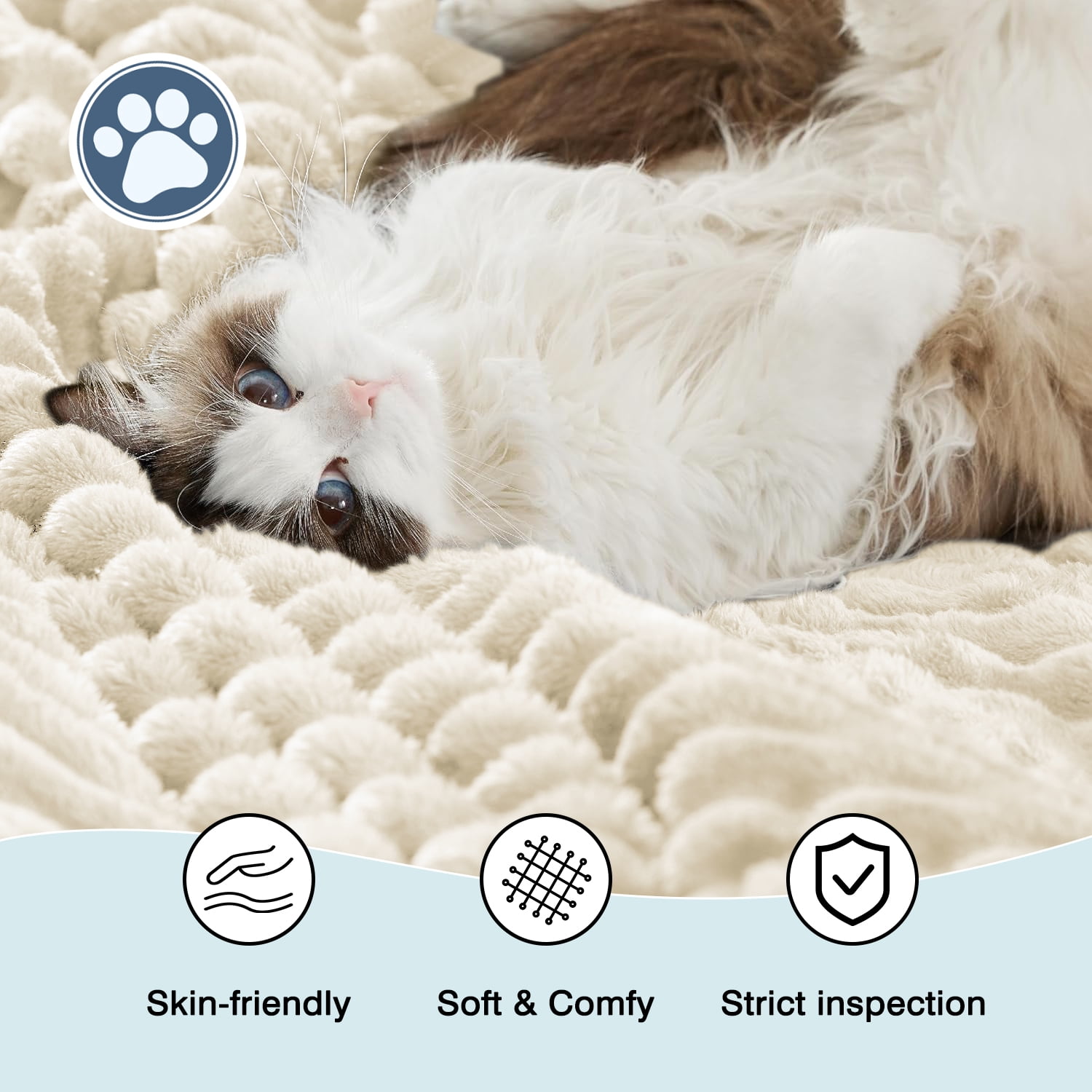 Cshidworld Striped Throw Blanket, Super Soft Lightweight Microfiber Bed Blanket for Couch and Sofa (Beige, 50x60 in) xqm7k