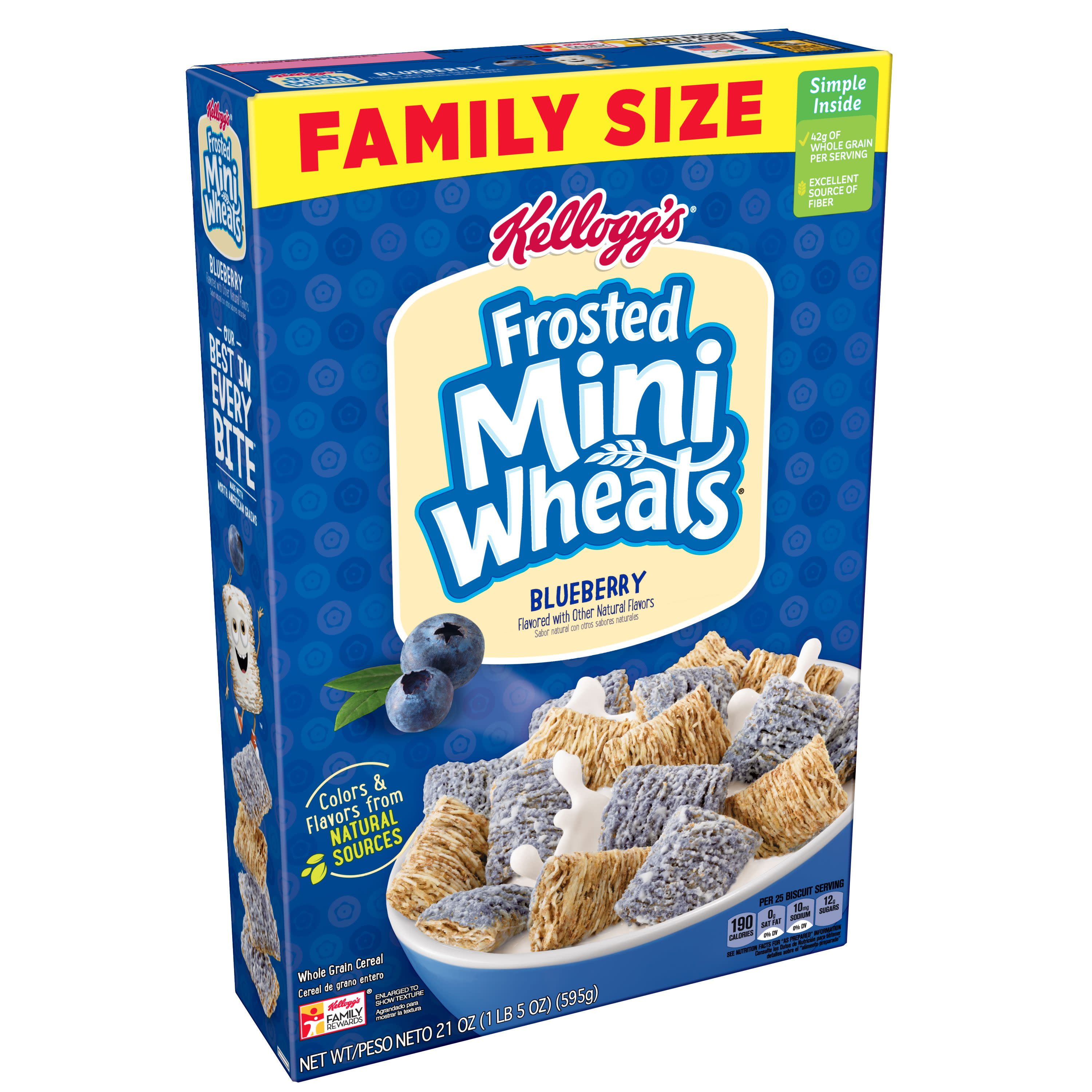 Kellogg's Frosted Mini-Wheats Breakfast Cereal, Blueberry Flavor (21 oz) mhfxt