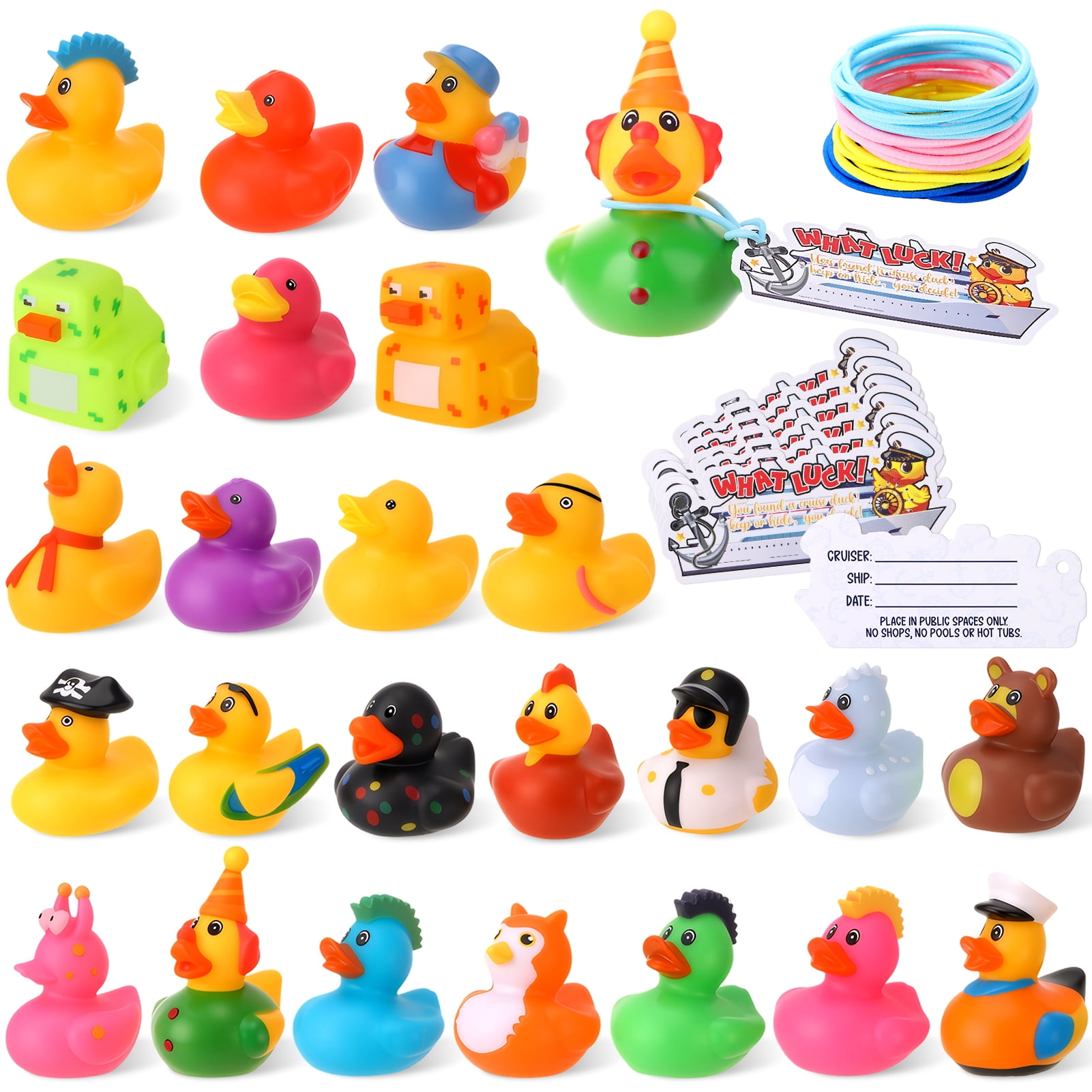 sixwipe Rubber Duck Bath Toy Set for Cruise and Jeep Games (72 Piece Set, 2 in) kd5yh