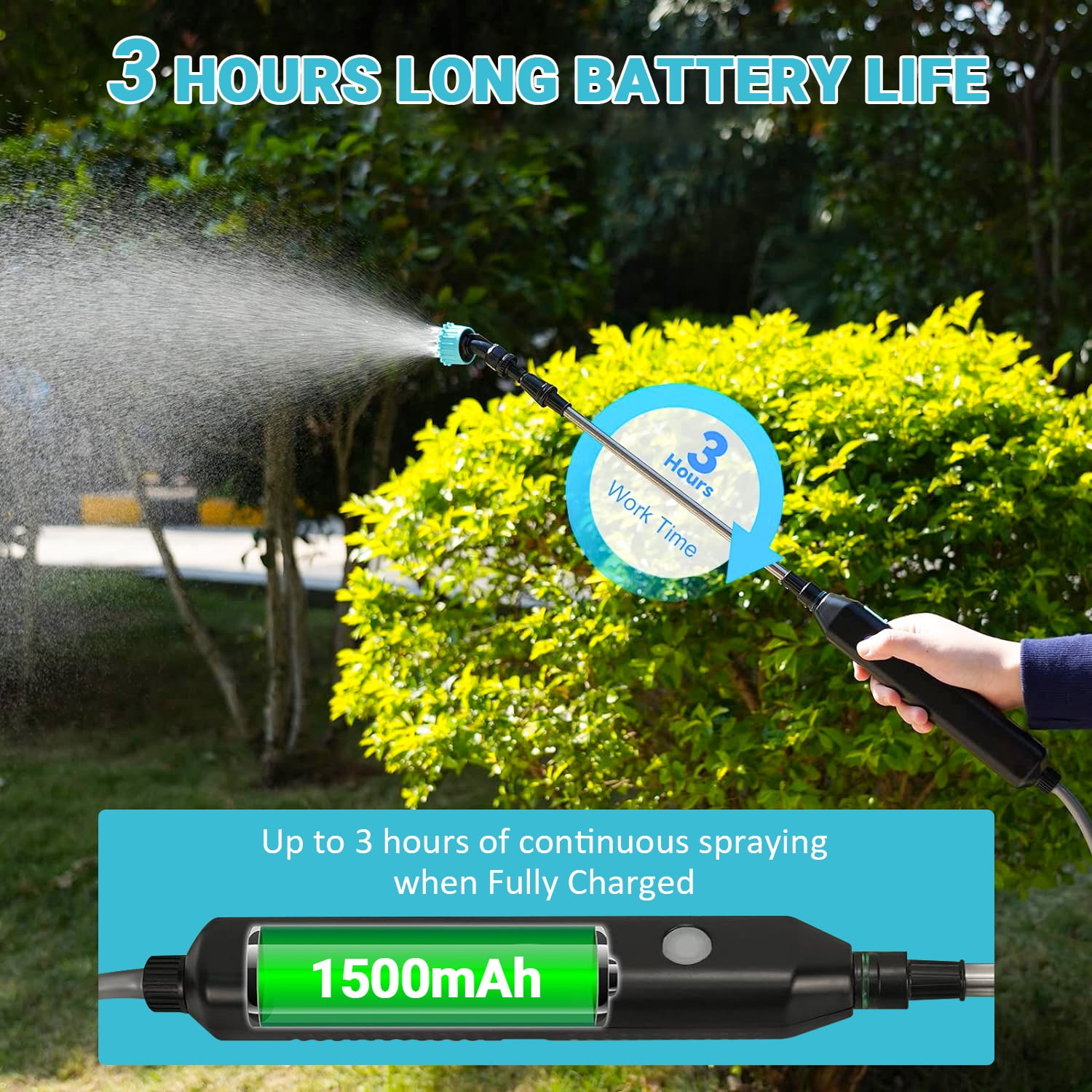 Foukus Electric Garden Sprayer, Portable Battery Powered Plant Mister with Adjustable Shoulder Strap (Blue, 1.35 gal) 0s1eu