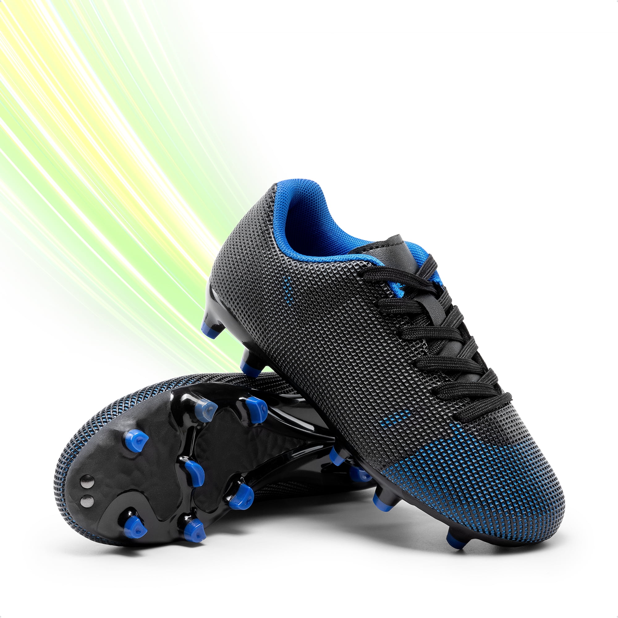 Dream Pairs Kids Soccer Cleats Firm Ground Athletic Football Shoes (Black, 4 US Big Kid) yjwse