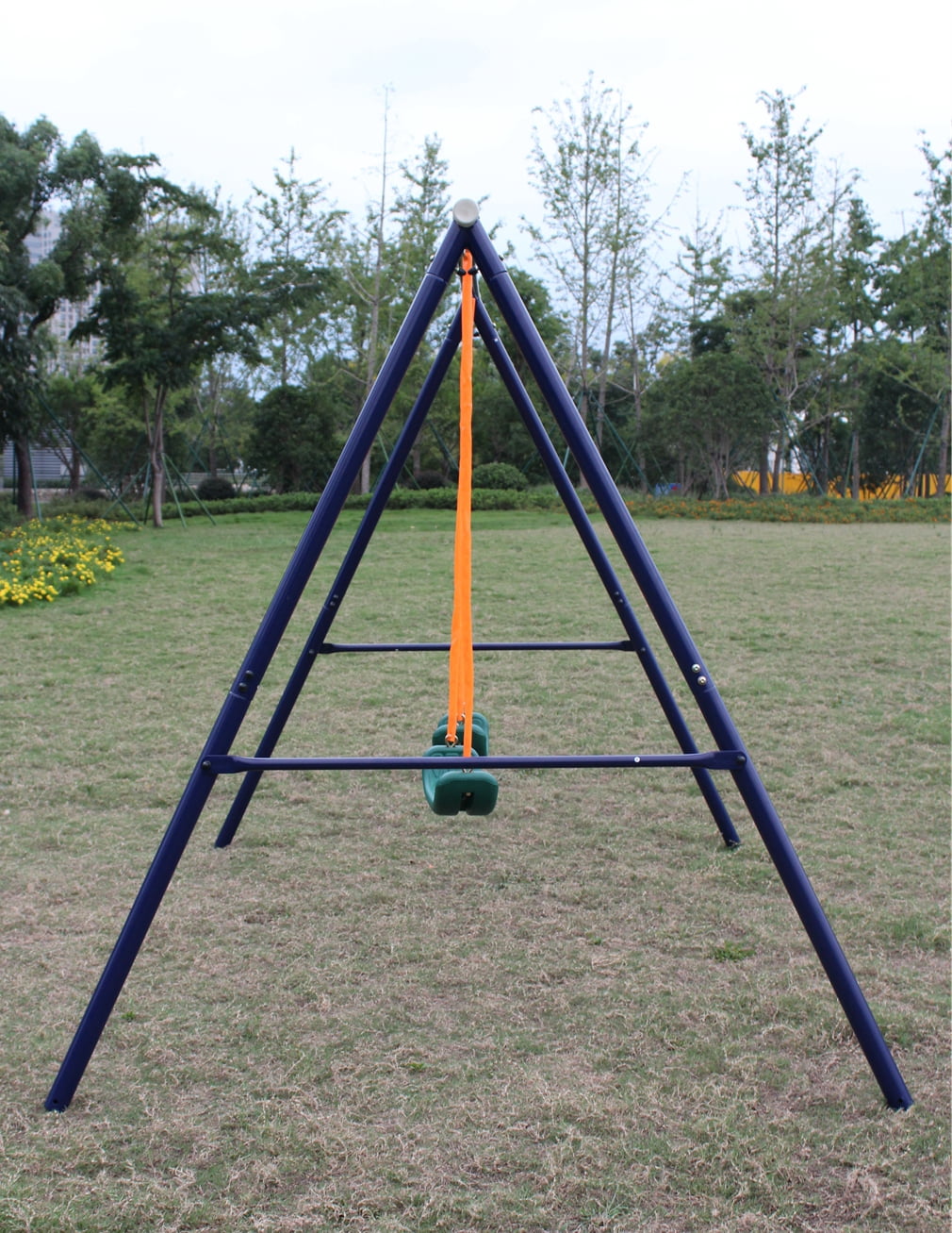 Leumius Two Station Swing Set for Kids Outdoor Backyard Play Equipment (Green, 1 Set) rb94d