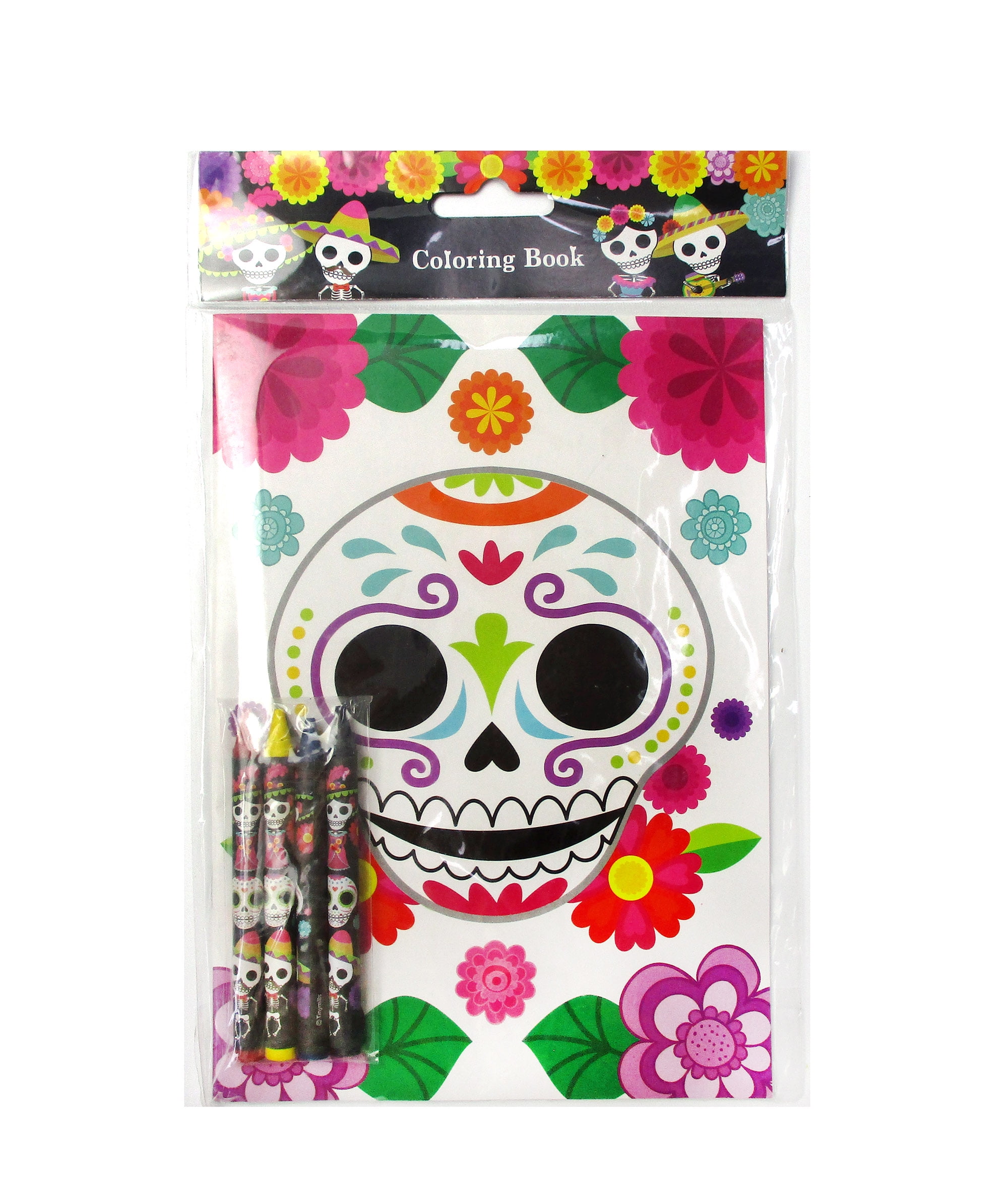 Tinymills Day of the Dead Coloring Book Party Favors Set (12 Pack, 9 in x 7 in) 6auj8