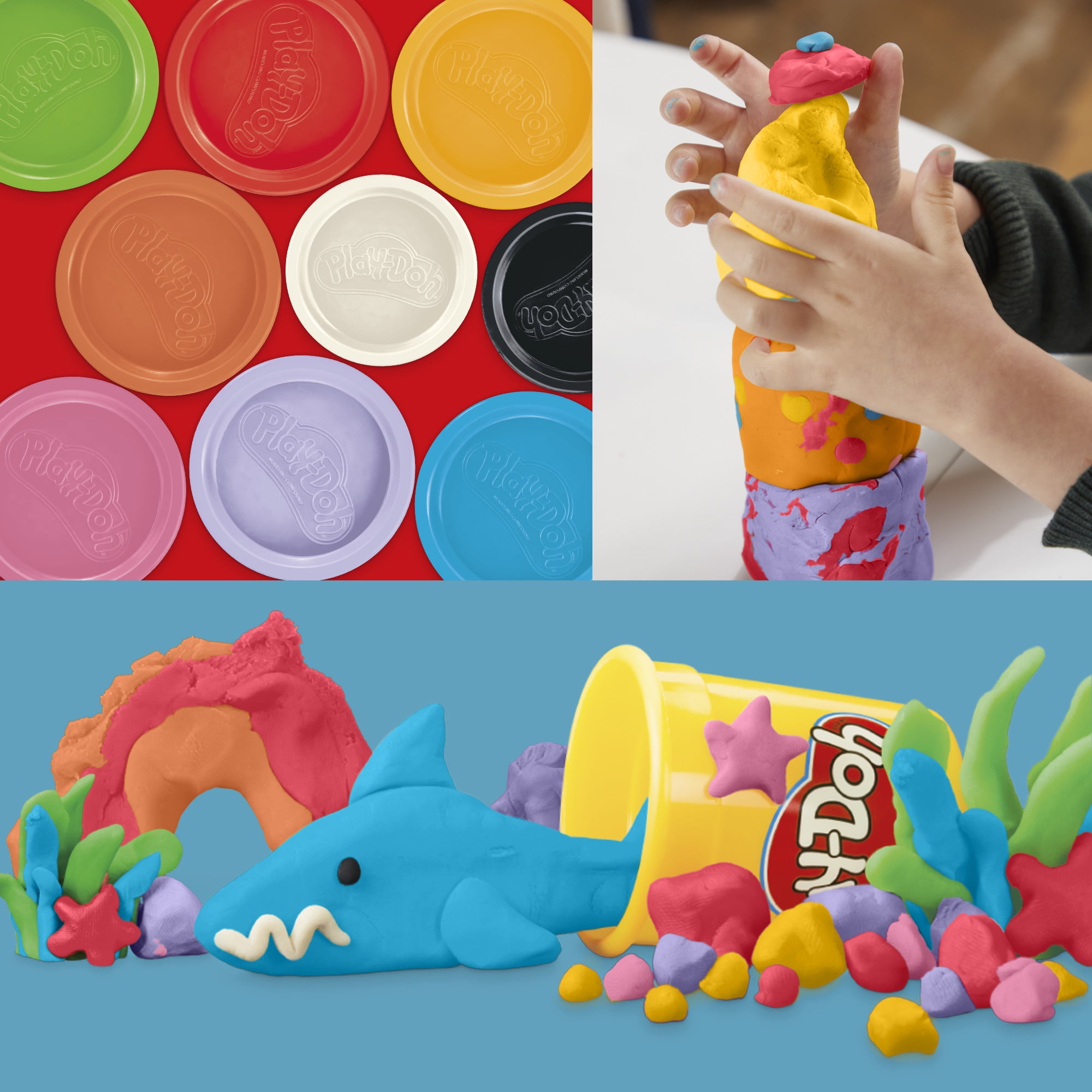 Play-Doh Bucket of Fun Modeling Compound Set with 14 Tools and Cutters (20 Colors, 40 oz) 0nzxz