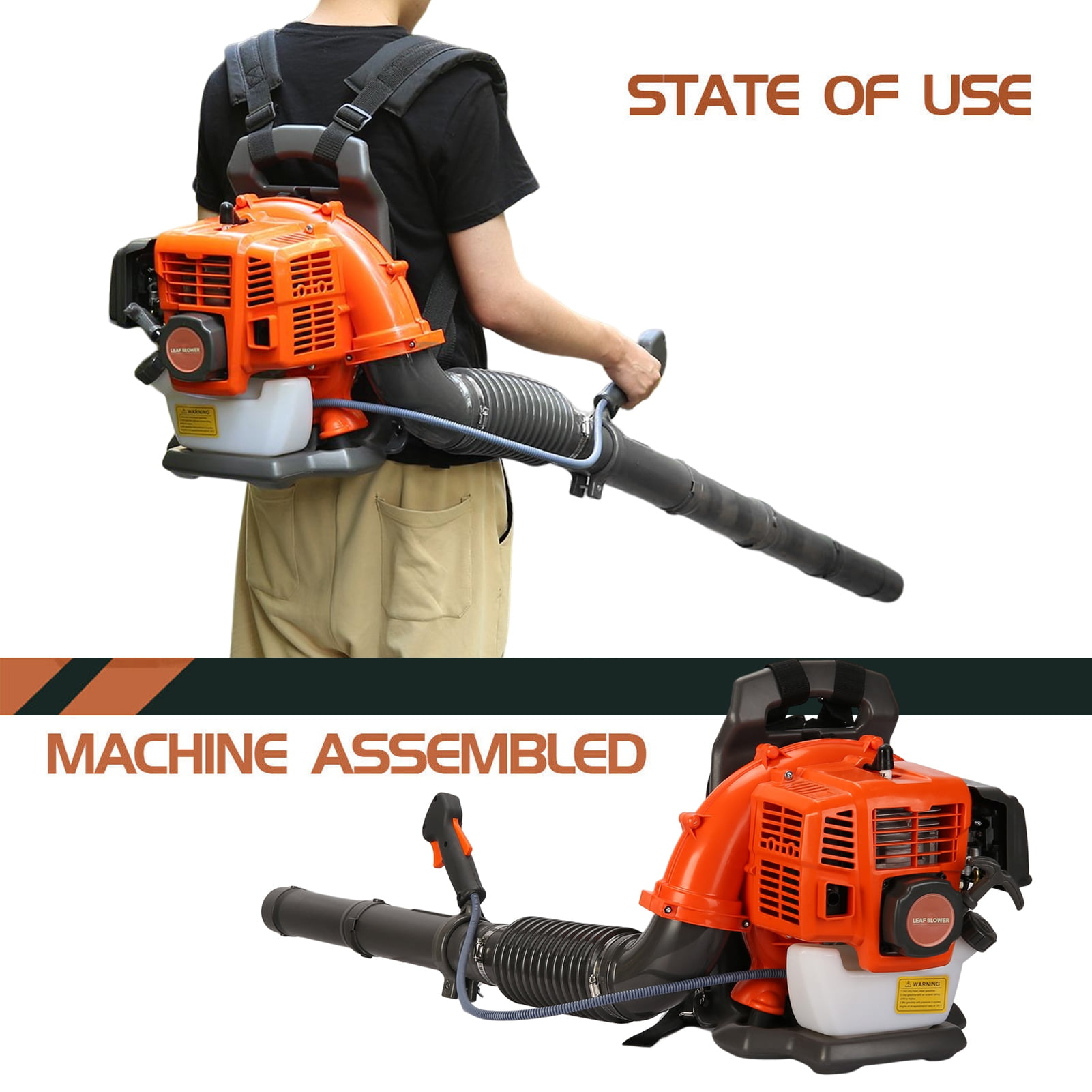 Fairnull Backpack Leaf Blower Gas Powered Air Blower with Ergonomic Padded Harness (6800 RPM) aoeuk - Image 4