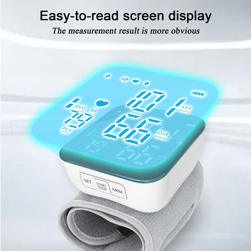 Moonsun Automatic Wrist Blood Pressure Monitor, Digital Heart Rate Monitor with Large LCD Display and Voice Broadcast (Adjustable Cuff, 0.5 lb) o7p0b