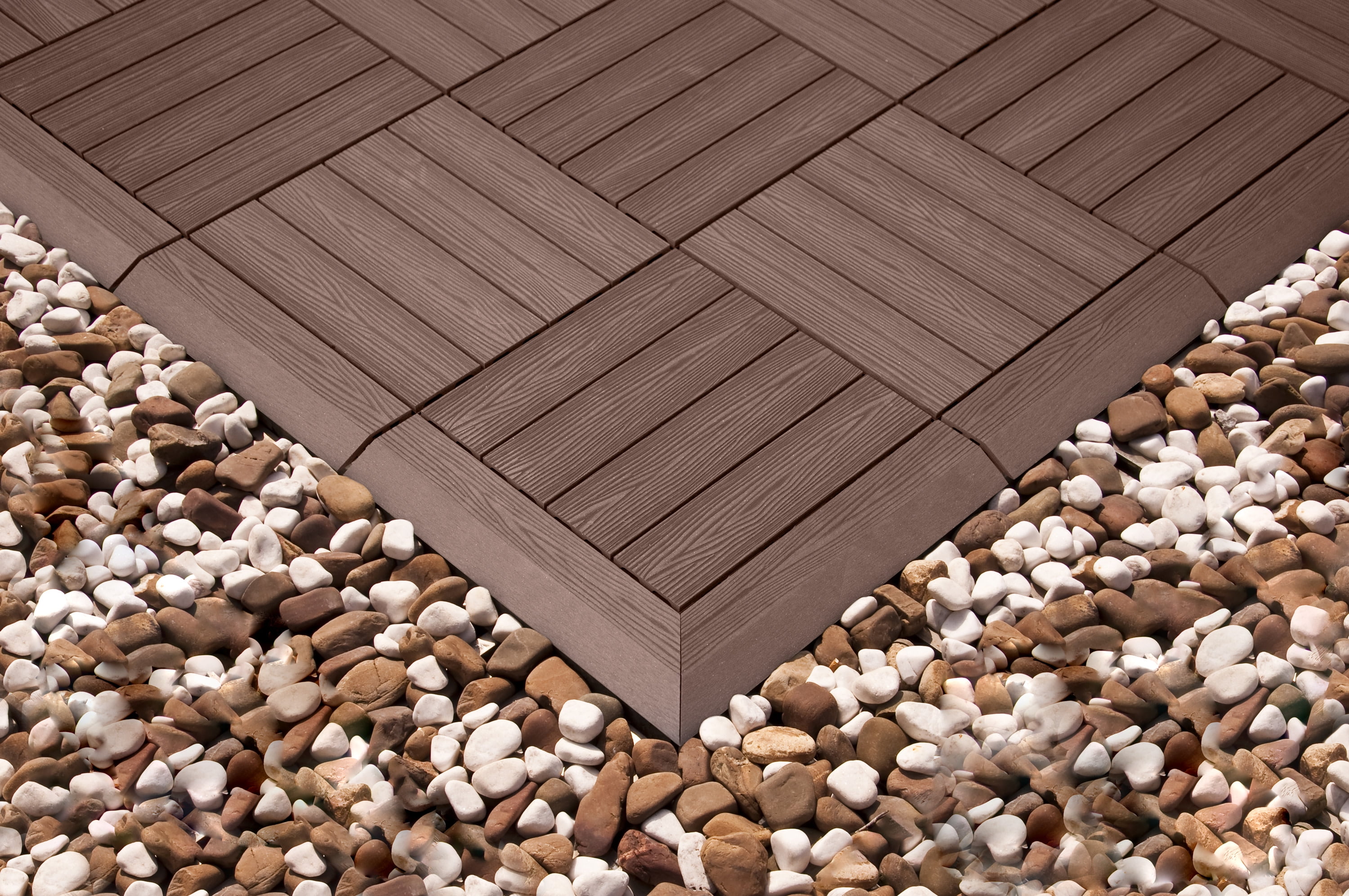 Design House Interlocking Wood Composite Deck Tiles (Russet Canyon Brown, 12 in x 12 in, 6-Pack) kihp4