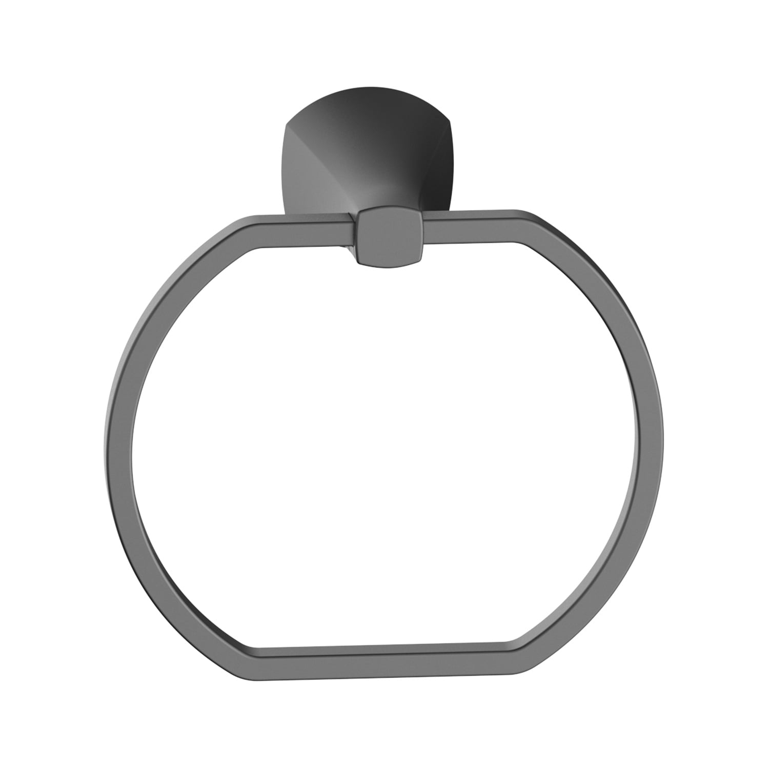 Better Homes & Gardens Simple Flare Wall Mount Towel Ring (Matte Black, 6.5 in) 5ko3m