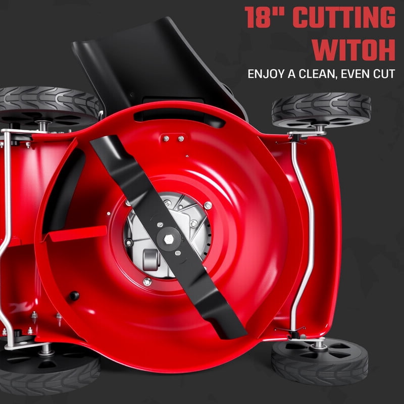 Momarys 3-In-1 Self-Propelled Gas Lawn Mower with 131CC Engine and 8-Level Height Adjustment (Red, 13.2 gal) 6z53w