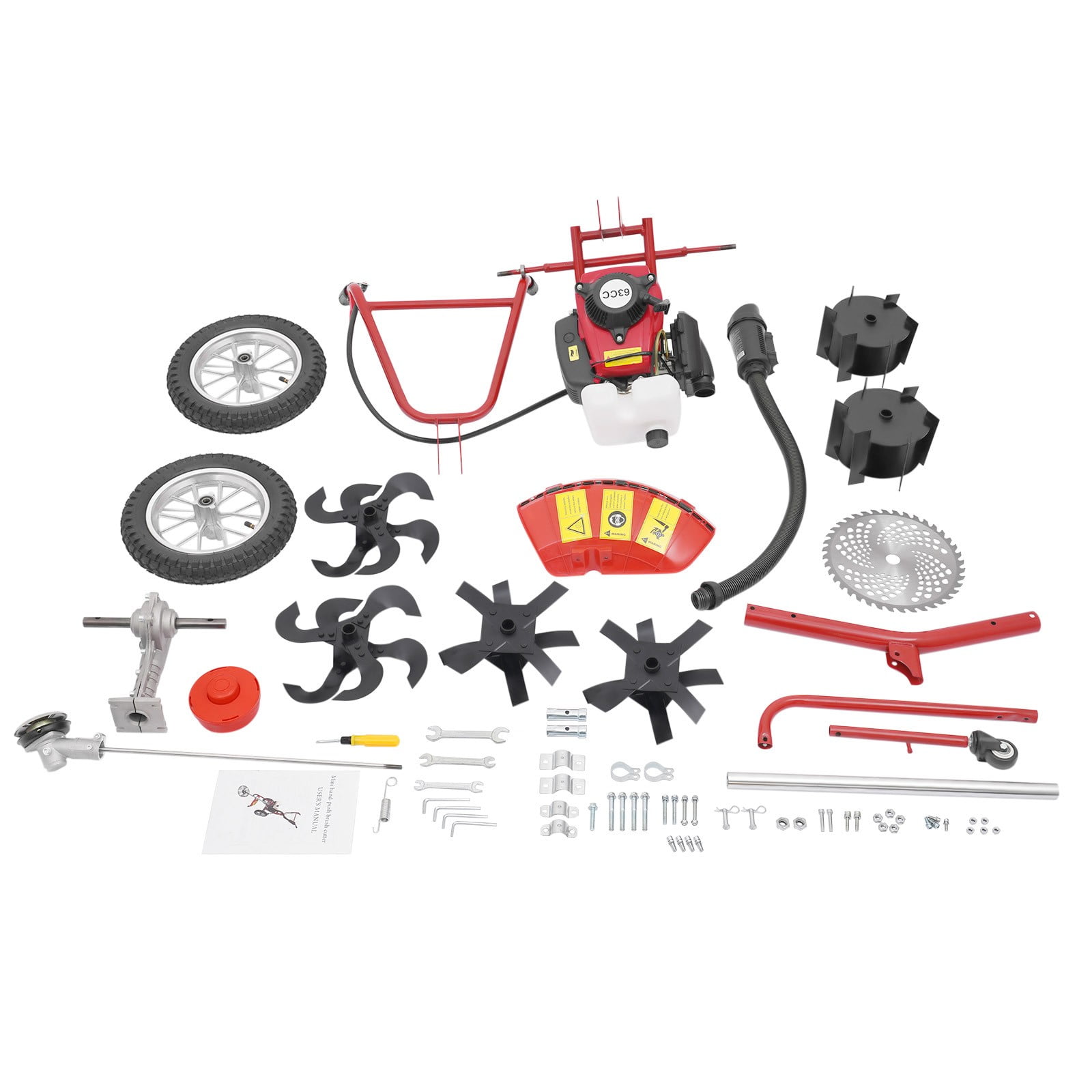 Generic 63cc 4-Stroke 4HP Gas Powered Garden Tiller Cultivator (Front Tine, 63cc) rw1nt