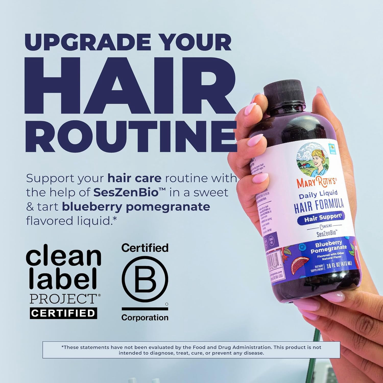 MaryRuth's Daily Liquid Hair Support Formula for Women with Biotin and Vitamin C (Blueberry Pomegranate, 16 fl oz) iw8ti