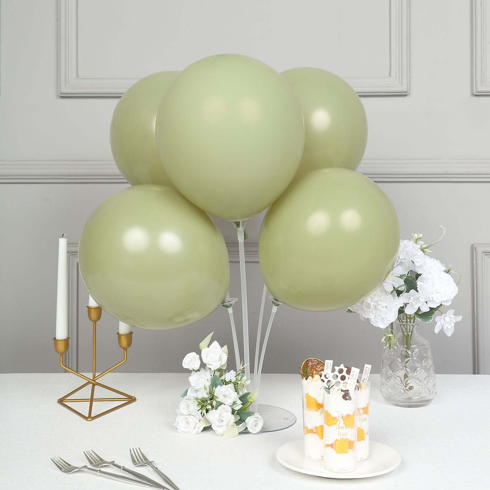 Efavormart Matte Pastel Olive Green Latex Party Balloons (12 in, 25 Pack) olue7