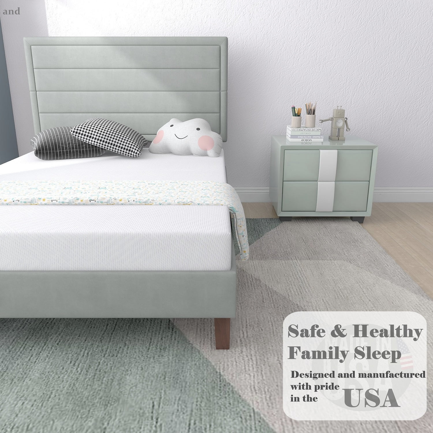Beddle Full Mattress (6 in Medium Firm Gel Memory Foam, White, 54 in x 75 in) v30b0