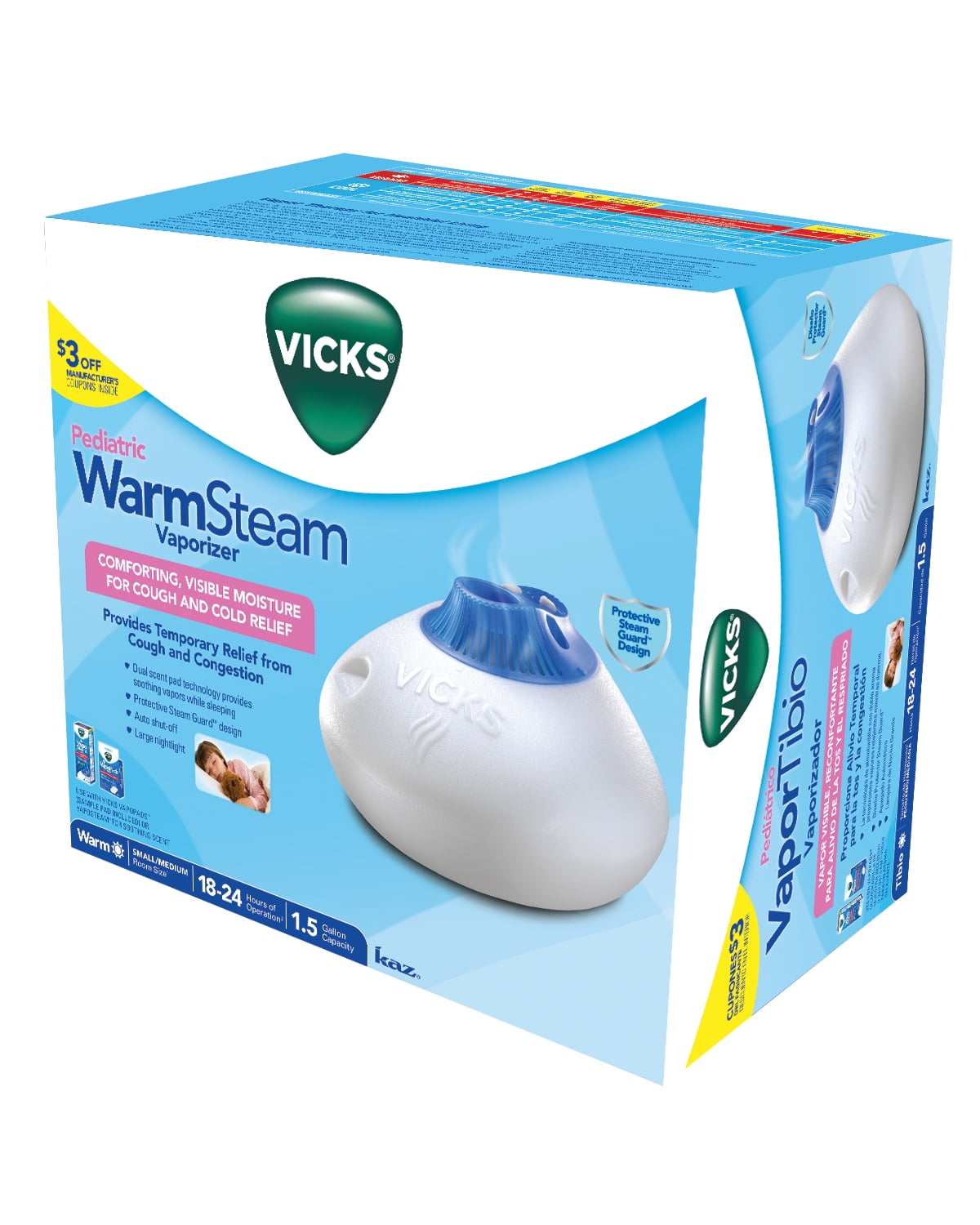 Vicks Warm Steam Vaporizer for Cough and Cold Relief (White, 1.5 gal) jsu0n