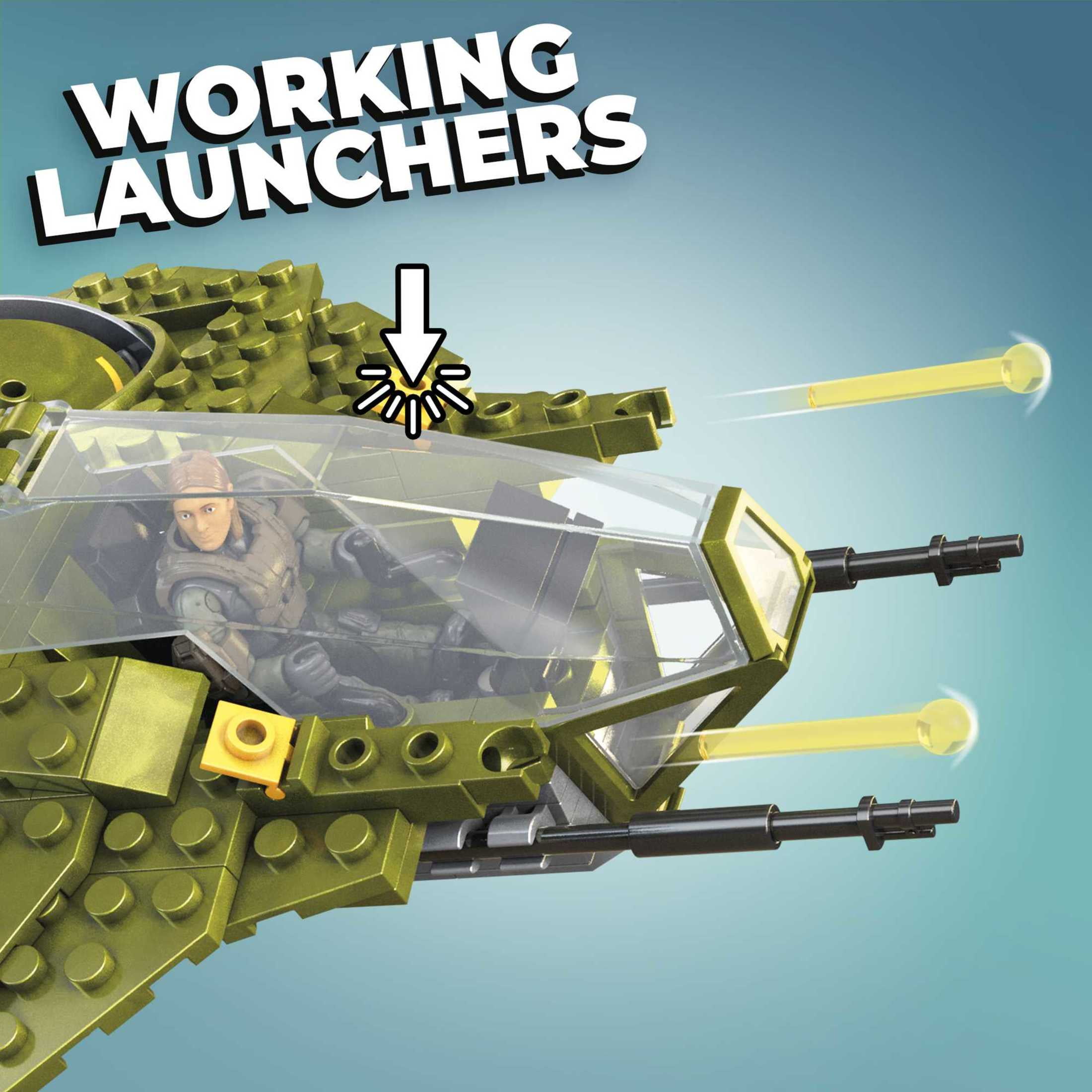 Mega Construx Halo Infinite UNSC Wasp Onslaught Building Set with 4 Action Figures (409 Pieces) 7zgov