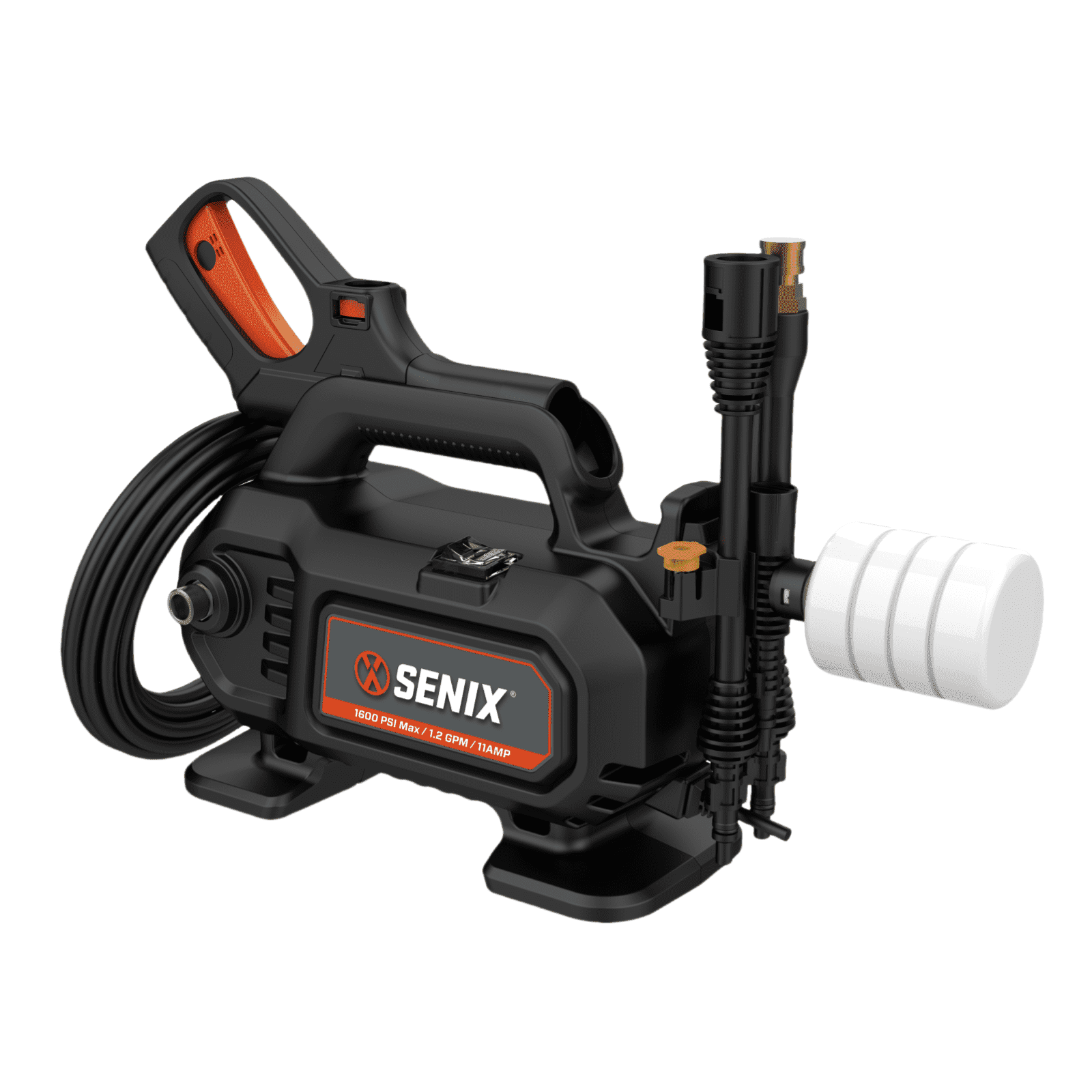 Senix 1600 PSI Electric Pressure Washer with 1.2 GPM Flow Rate and 20 ft Hose (11 Amp Motor) pzh1r