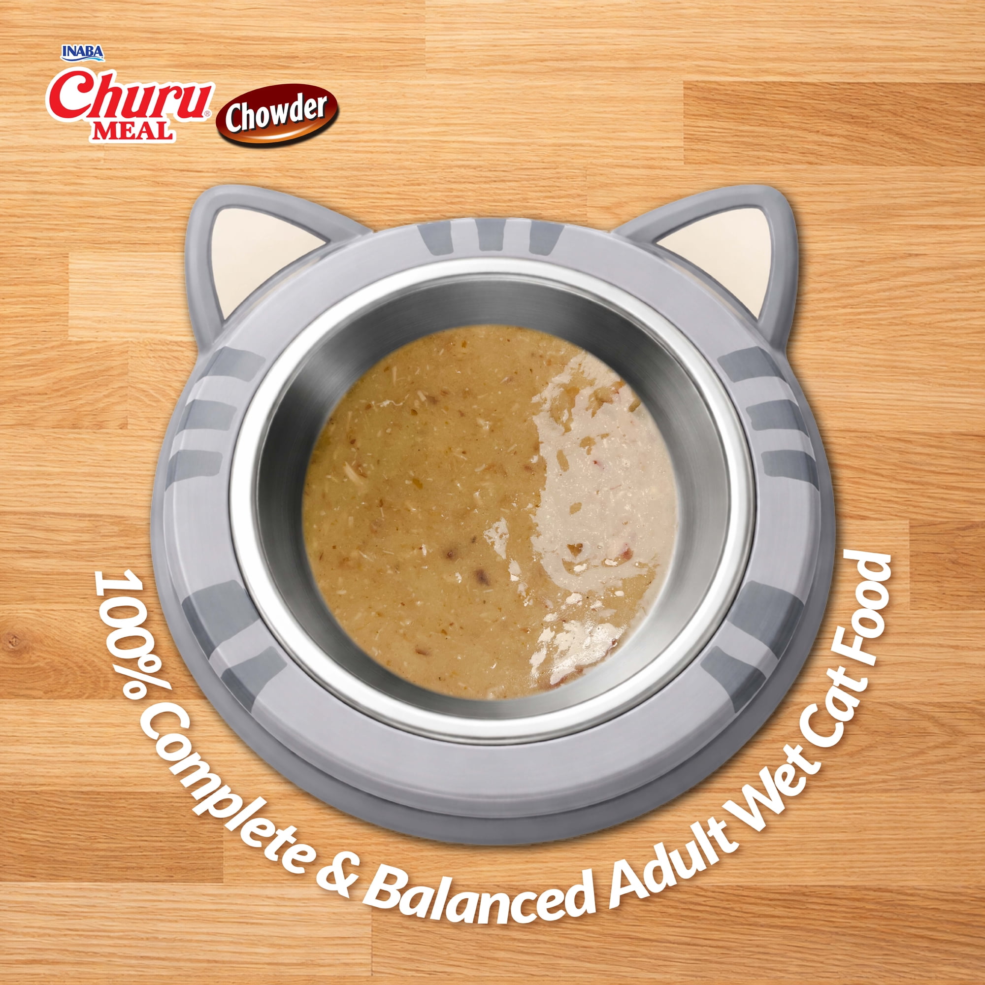 Inaba Churu Meal Chowder Adult Wet Cat Food, Chicken Recipe with Tuna Flavor (2.29 oz) qev62