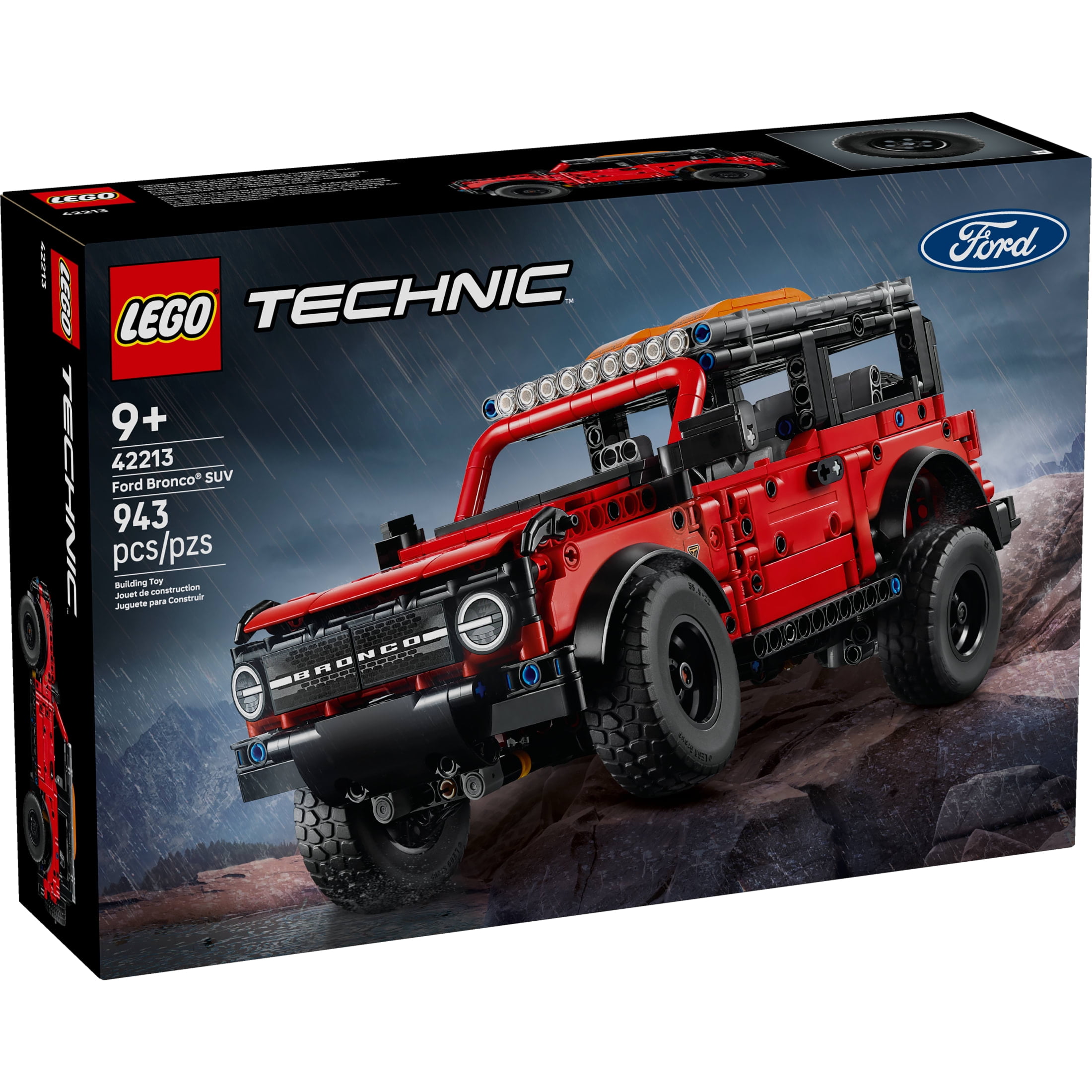 LEGO Technic Ford Bronco SUV Building Set (Red and Black, 943 Pieces) dr6o0