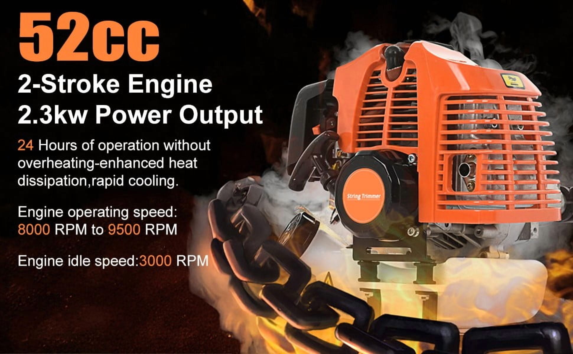 YNCE 5-in-1 Gas Powered Multi-Tool Hedge Trimmer and Brush Cutter (Orange, 52CC Engine) r70bd