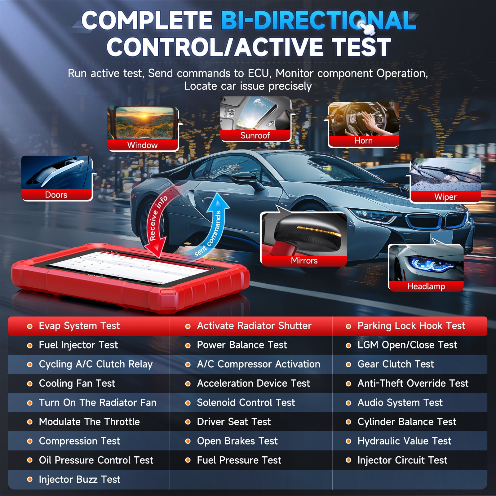 LAUNCH X-431 Pro Star Bidirectional OBD2 Diagnostic Scanner (Red, 8-inch Tablet) fjp4v
