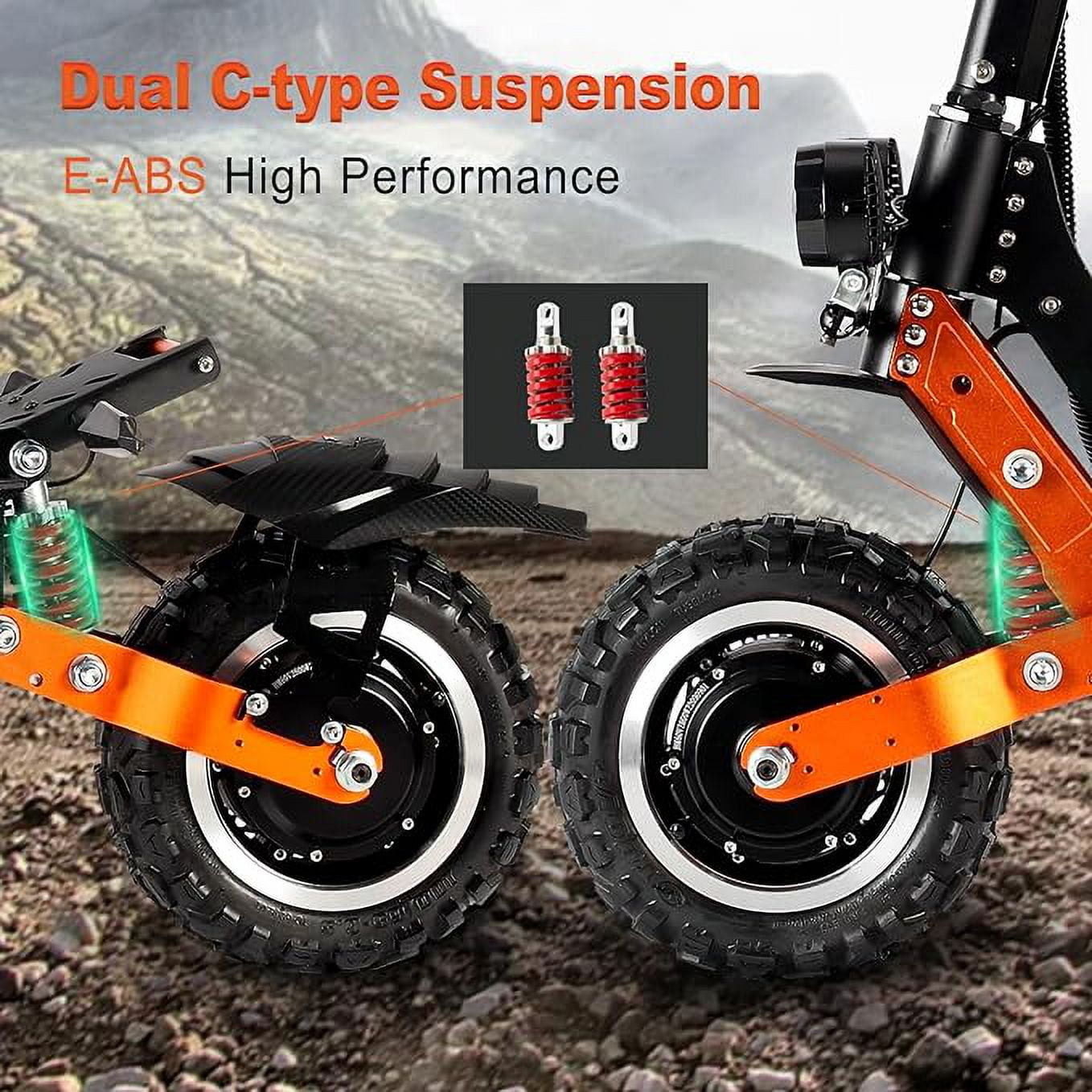 ZonDoo ZO01 Plus Electric Scooter, 6000W Dual Motor Off-Road E-Scooter with Seat (Black, 11 in) g5m31