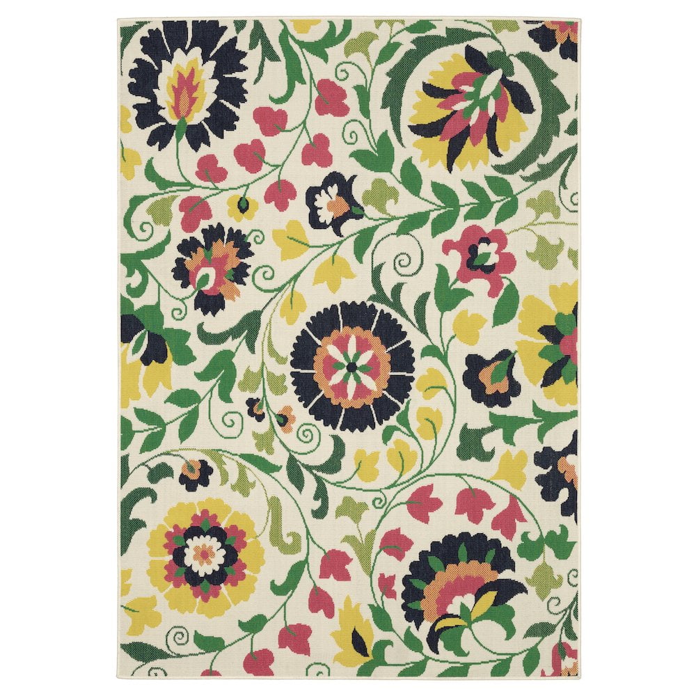 Oriental Weavers Havana Indoor/Outdoor Area Rug (Ivory/Multi, 5.25 ft x 7.25 ft) tpzf3
