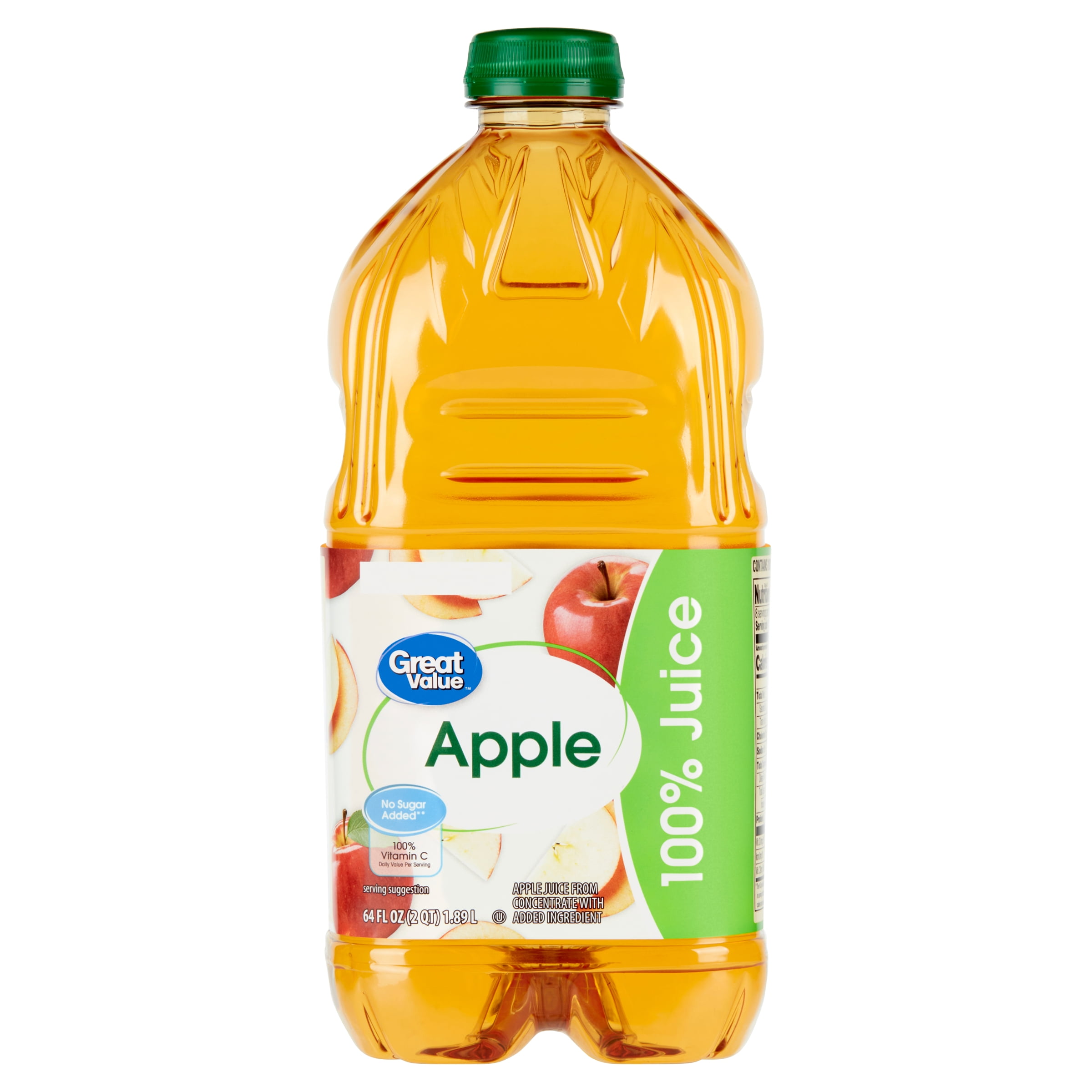 Great Value 100% Apple Juice, No Added Sweeteners, Pasteurized (64 fl oz) buwv4