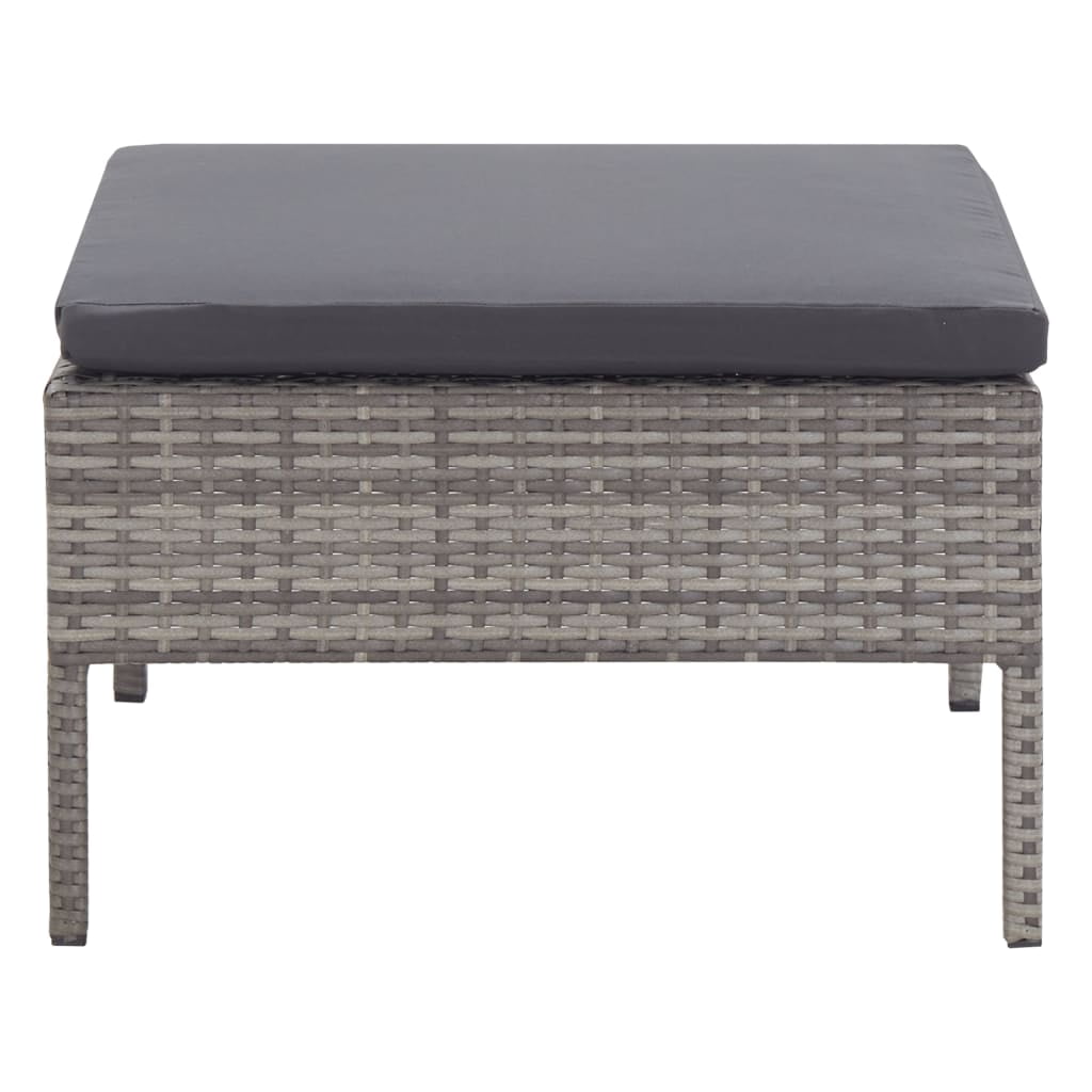 vidaXL 6-Piece Outdoor Patio Sectional Sofa Set with Coffee Table (Grey, 6-Piece Set) jaun0