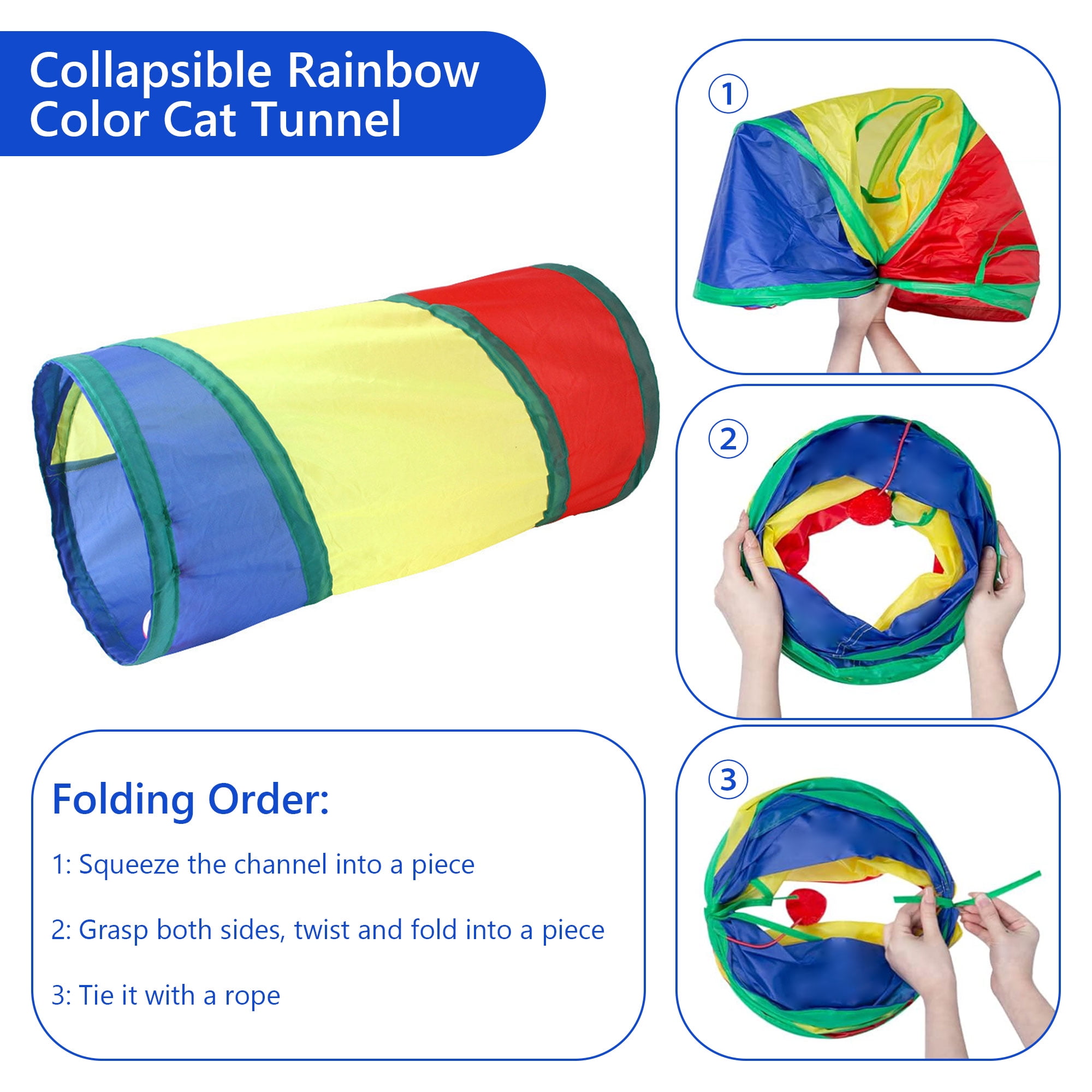 Semfri Interactive Cat Toy Set with Collapsible Tunnel and Feather Teaser Wands (22 Piece Set) pjt9f - Image 8