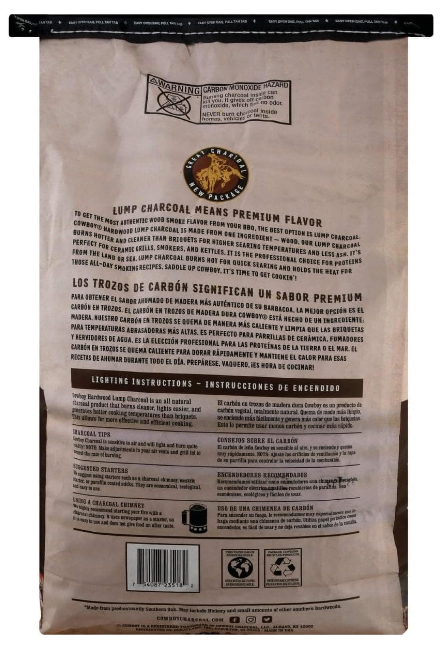 ZouXiSy Southern Style Hardwood Lump Charcoal for Grilling and Smoking (18 lb) qt606