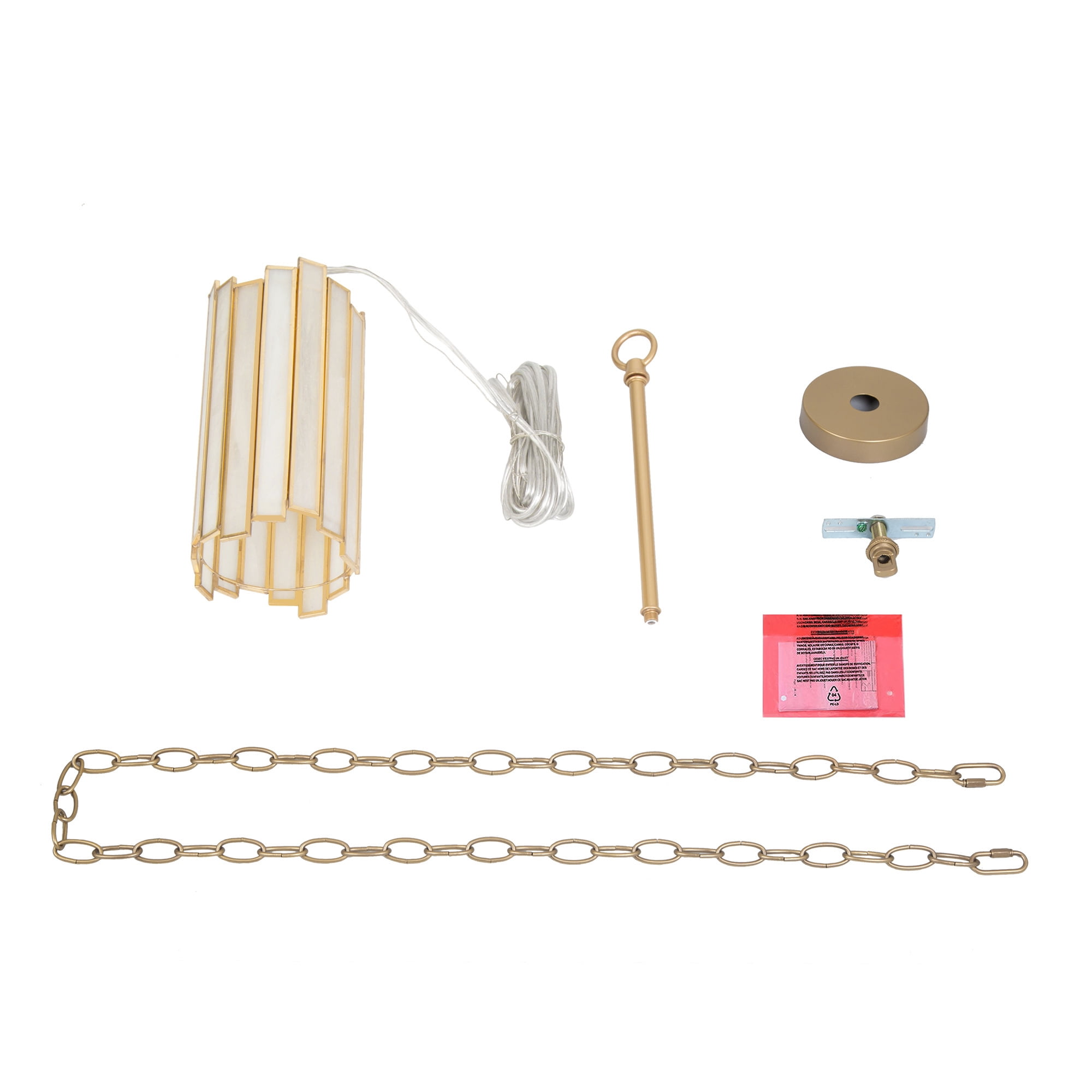 LNC Art-Glass Cylinder Mini Pendant Light, Adjustable Modern Hanging Fixture for Kitchen Island (Gold, 4.3 in) qb273