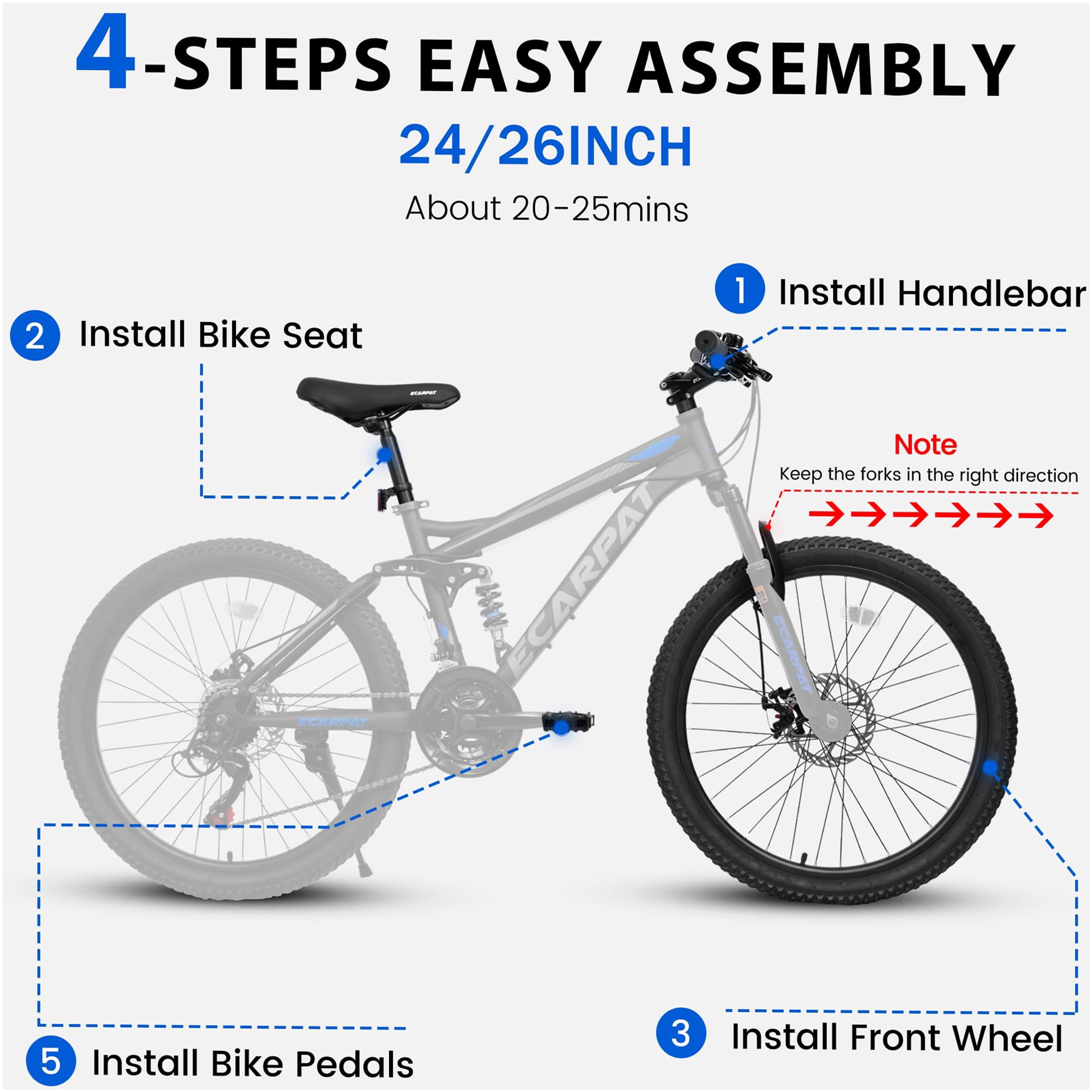 JERFIT 26 Inch Mountain Bike, Full Suspension All-Terrain Bicycle with 21 Speed Gearing and Dual Disc Brakes (Black, 26 in) h9fg8
