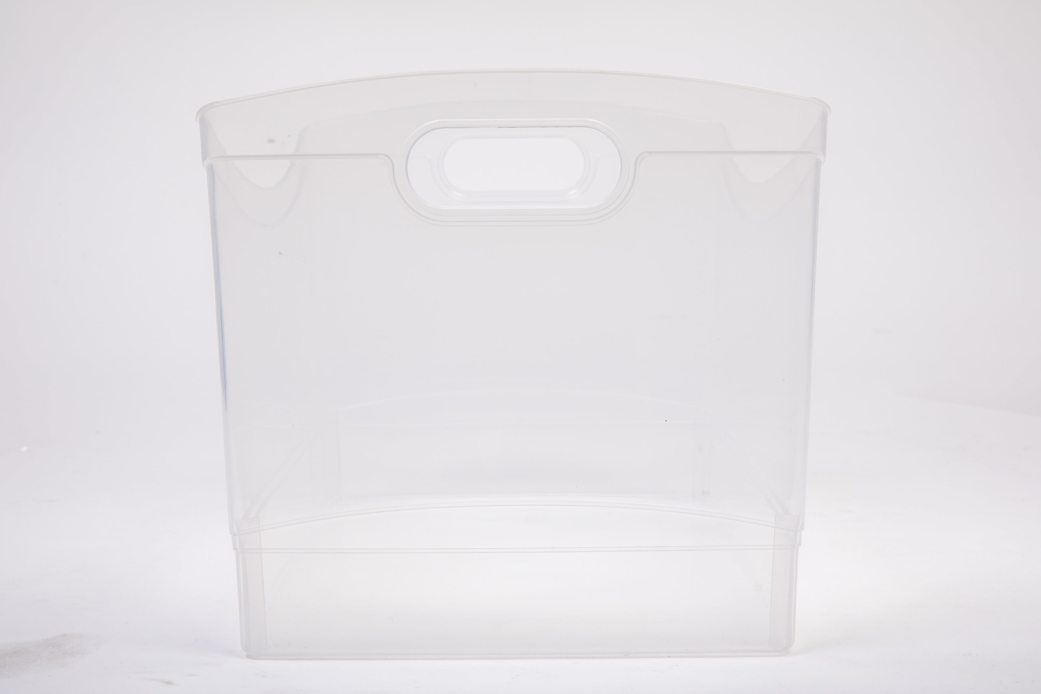 Mainstays Clear Plastic Utility Storage Bin with Built-In Handles (Clear, 15.3 in x 10.4 in x 9.8 in) 9zce6