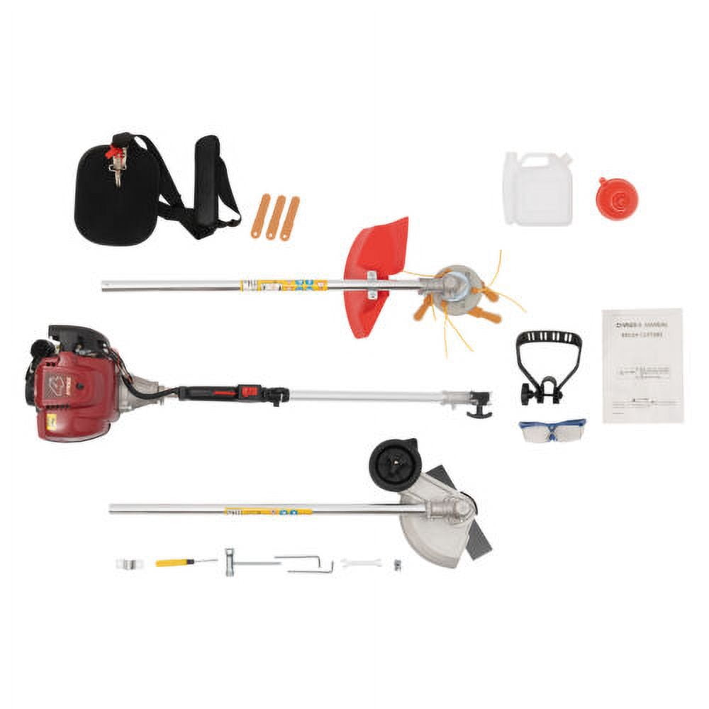 Generic 4-Stroke 35.88cc Gas String Trimmer Lawn Weed Edger with Shoulder Strap (Red, 24.7 fl oz) 35srz