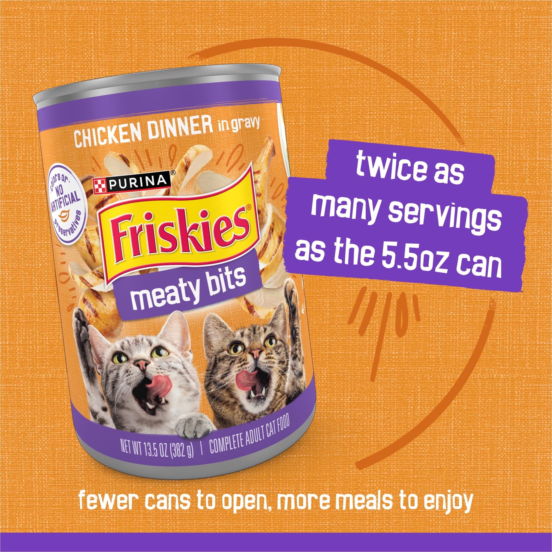 Friskies Meaty Bits Chicken Dinner Wet Cat Food in Gravy (13.5 oz) conmw