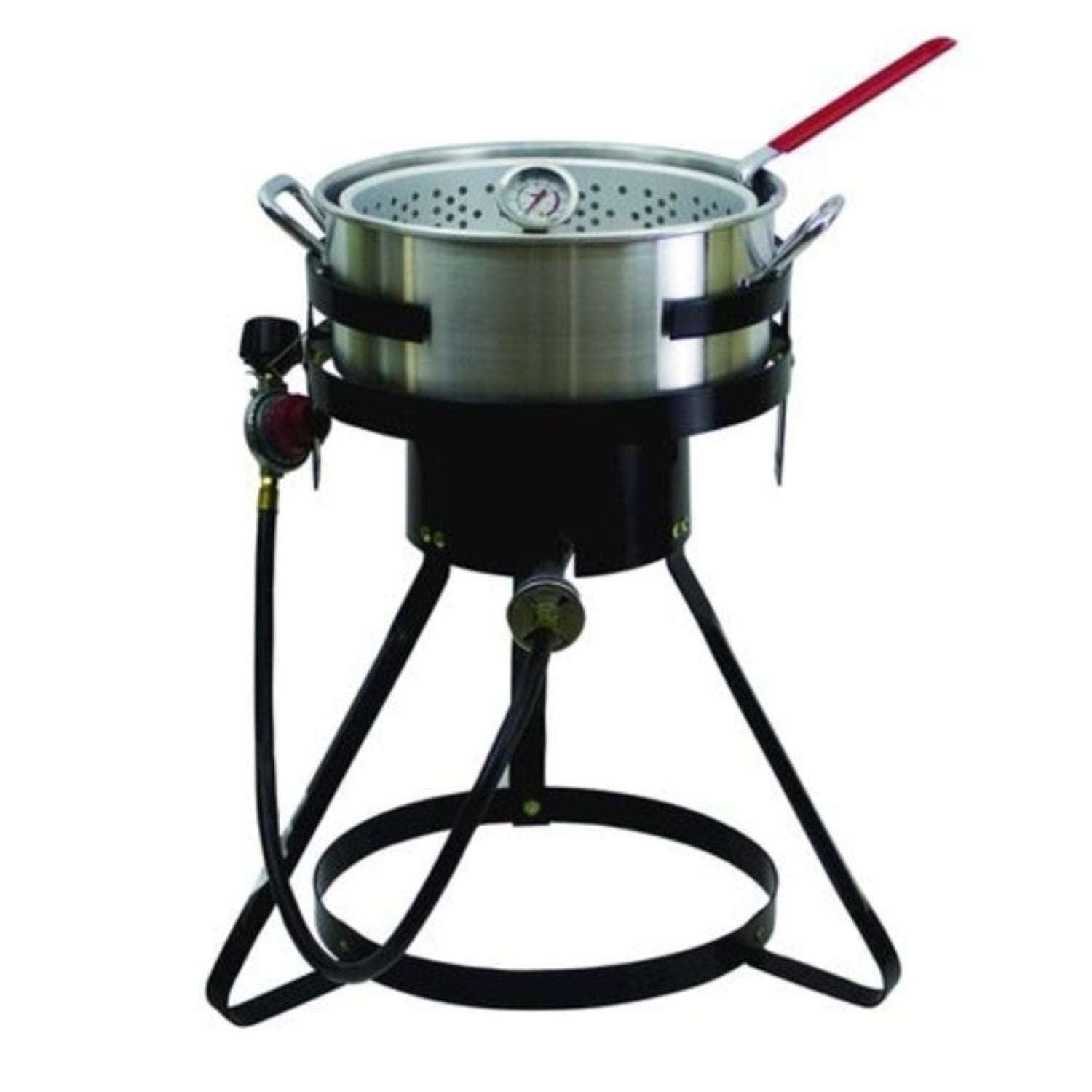 Chard Fish and Wing Fryer Kit with Strainer Basket and Burner Stand (10.5 qt) ebmoq