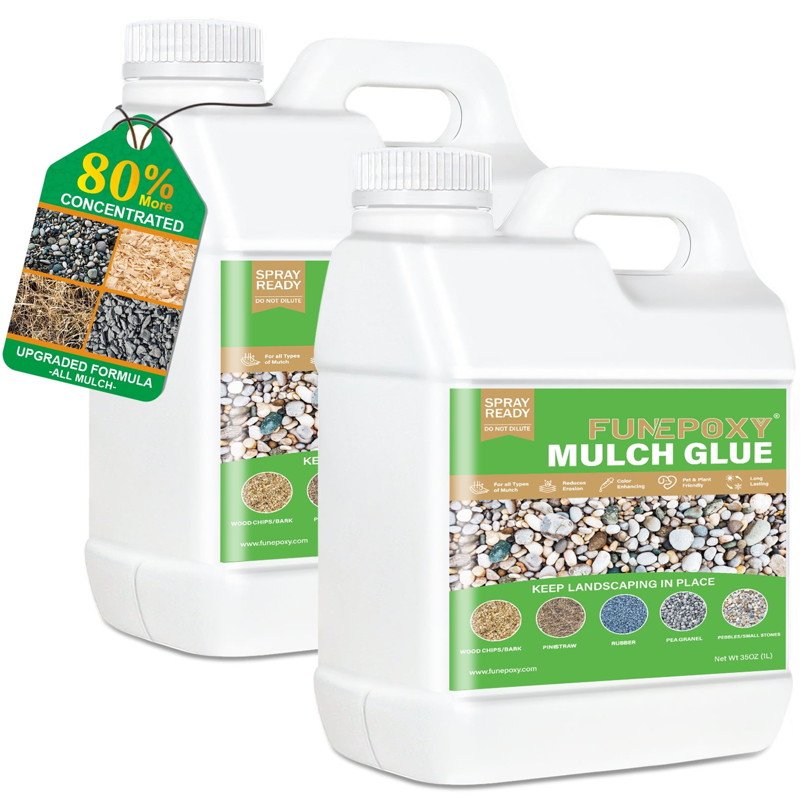 FUNEPOXY Mulch Glue Landscape Stabilizer for Gravel and Garden Paths (White, 72 oz) xwwzz