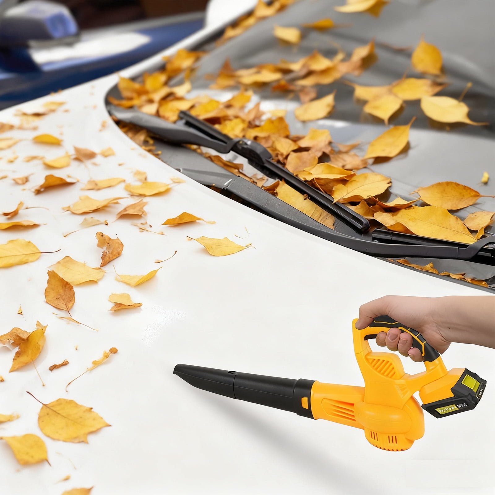 Susuzi 21V Cordless Leaf Blower, Brushless Motor Power Sweeper with 2 Batteries (2.7 lb) ql1yf