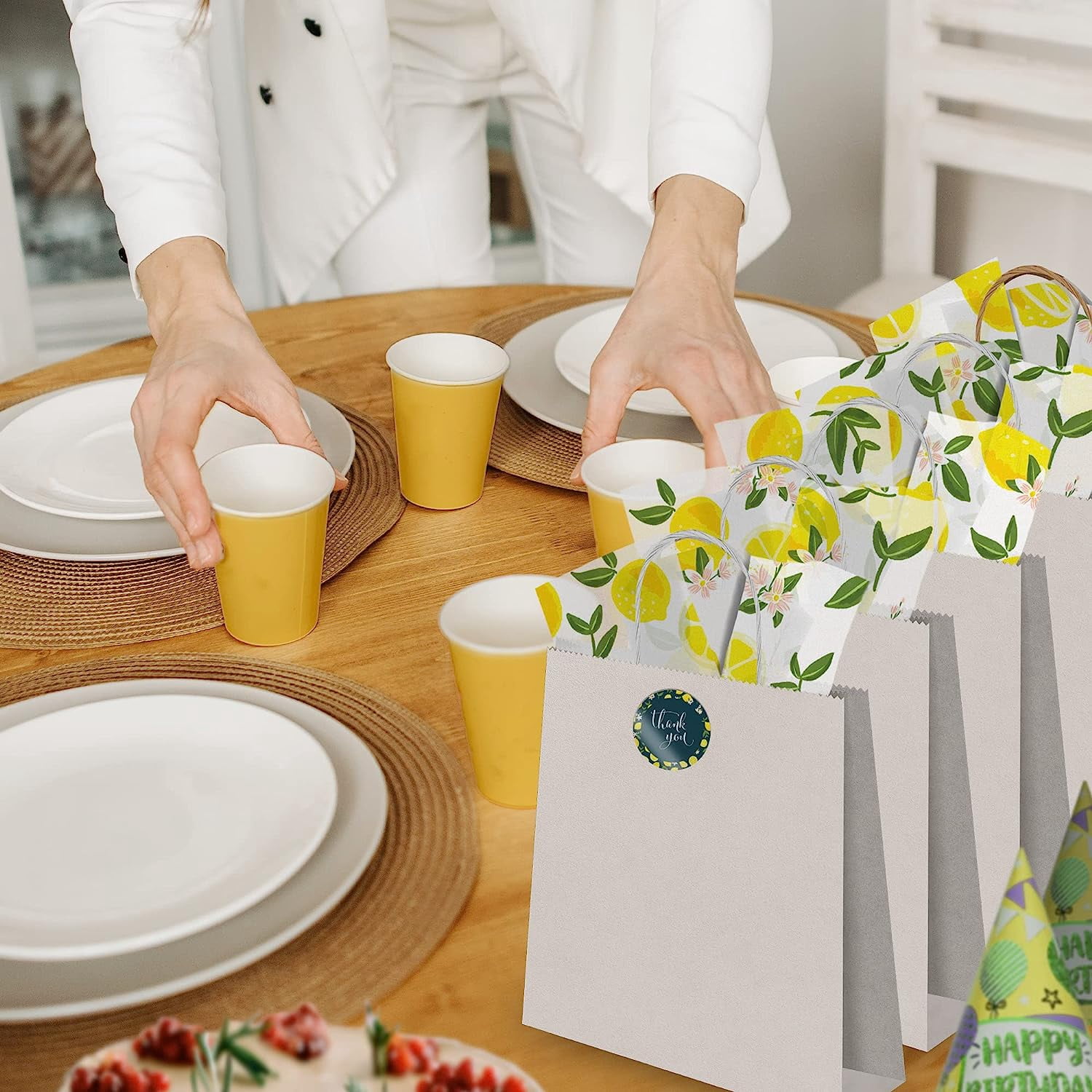 Pro Supply Global Decorative Printed Tissue Paper (Yellow Lemons, 24 Sheets, 20 in x 30 in) 46x9q