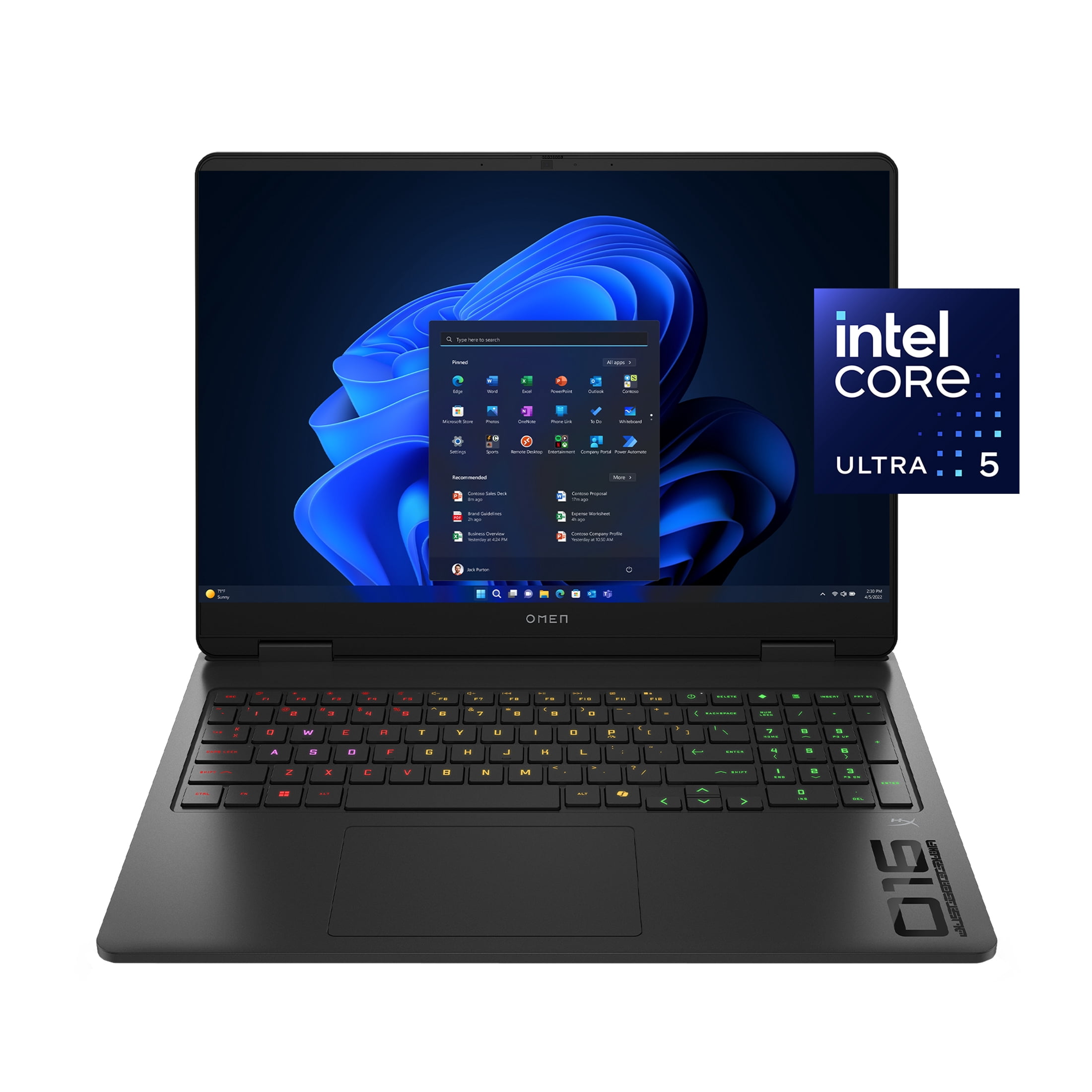 HP OMEN 16 Gaming Laptop, 2K 165Hz Display, Intel Core Ultra 5 225H, NVIDIA RTX 5050, 16GB RAM, 1TB SSD (Shadow Black, 16 in) hneof