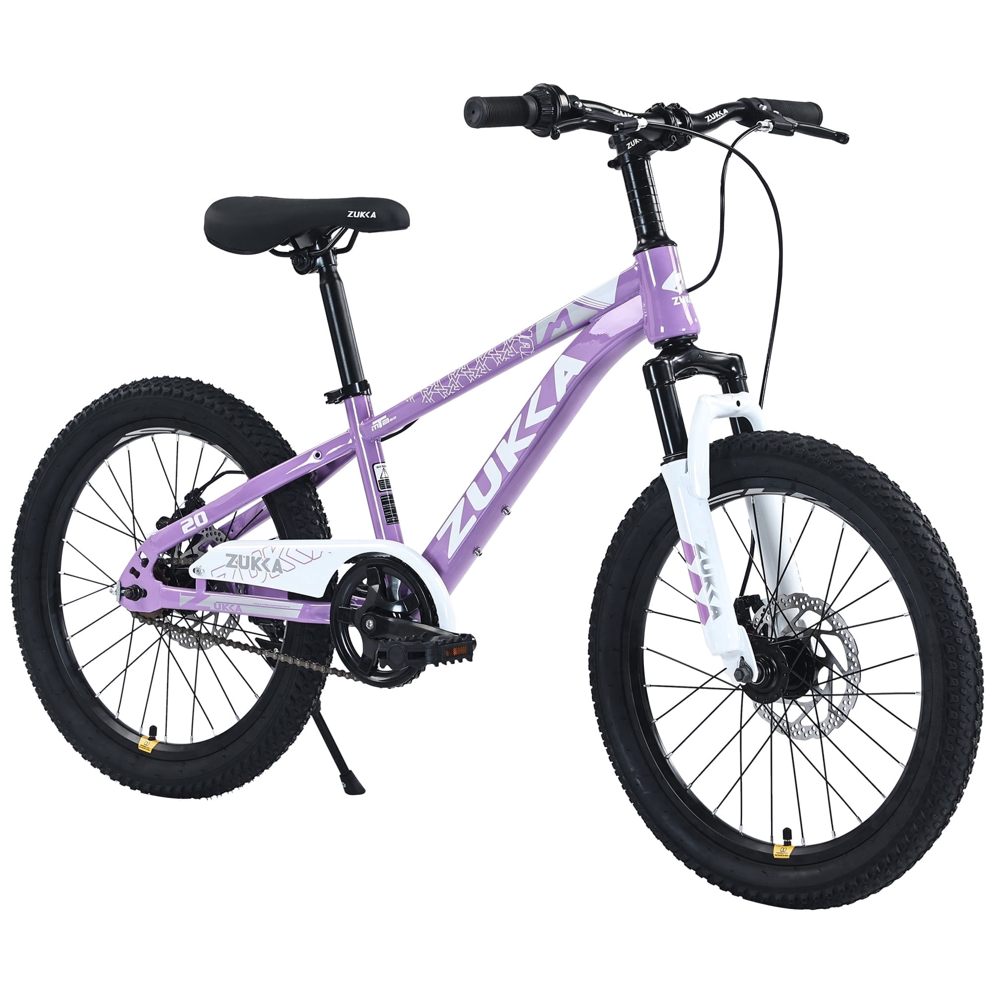 TheEshow Mountain Bike for Kids, Durable Steel Frame with Double Disc Brakes (Purple, 20 in) nghpw