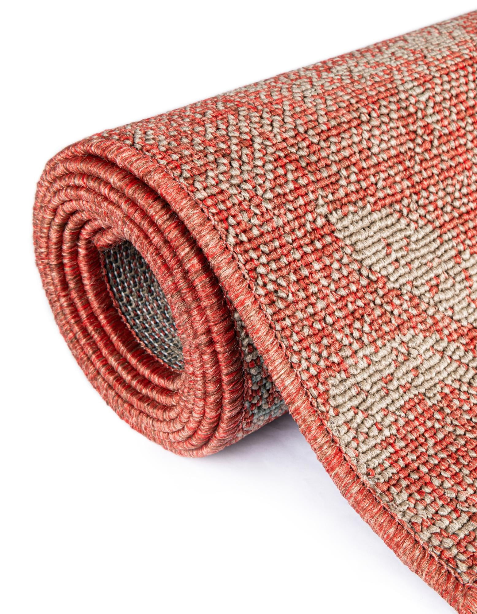 Unique Loom Outdoor Botanical Area Rug, Fern Pattern (Terracotta/Ivory, 7 ft 10 in Square) n5cwc