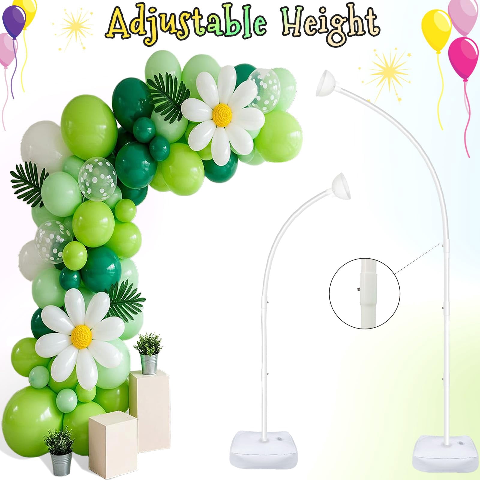 Generic Lighted Half Balloon Arch Stand Kit (Beige, 1 Pack) ghn6q