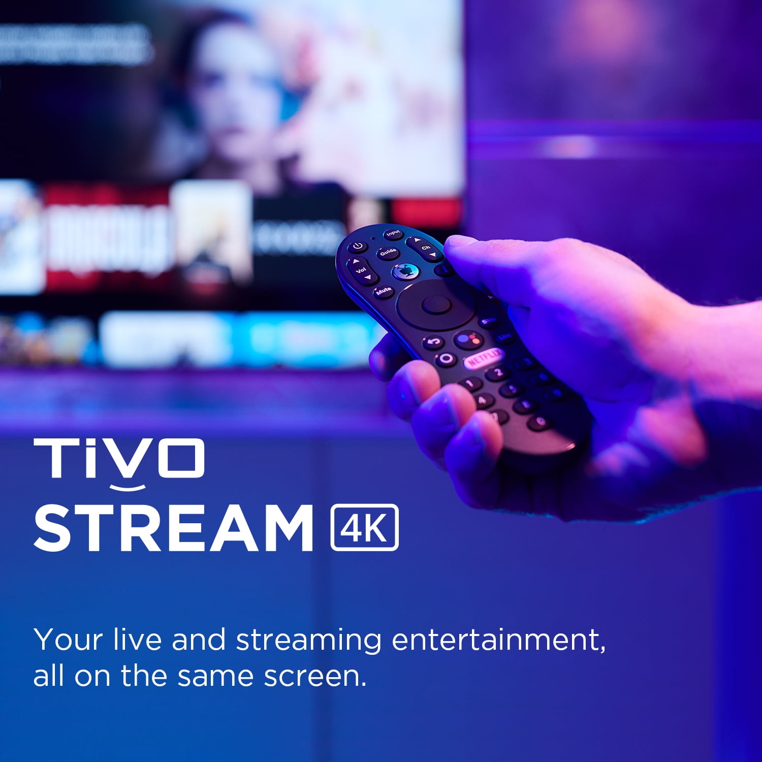 TiVo Stream 4K Media Player with Voice Remote and Google Assistant (Black, 1 Pack) o3glk