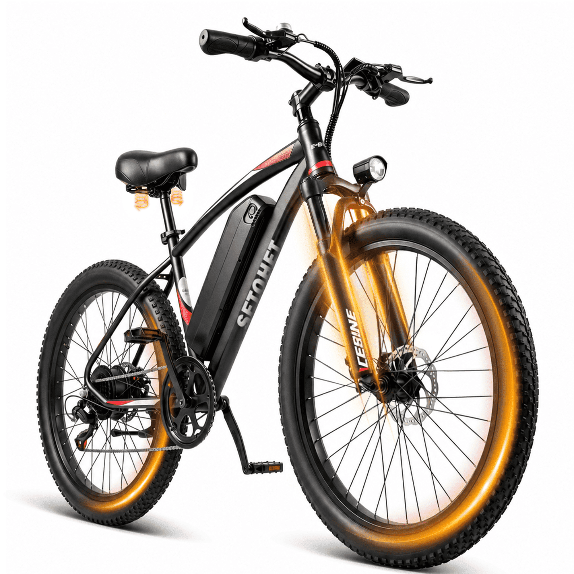 Setohet 26 in Electric Mountain Bike, 1200W Motor E-Bike with 36V Removable Battery (Black, 26 in) 42kk7
