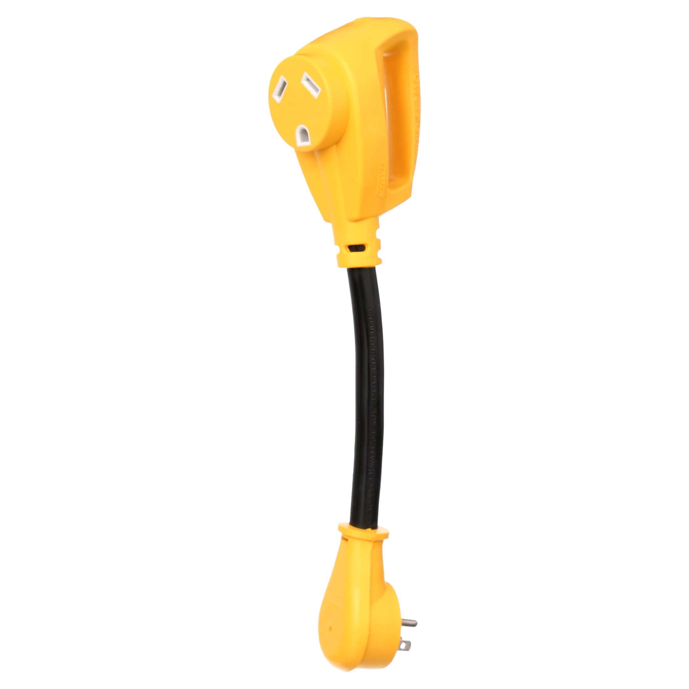 Camco Power Grip RV Electrical Adapter 15 Amp Male to 30 Amp Female (Yellow, 12 in) sqmkh