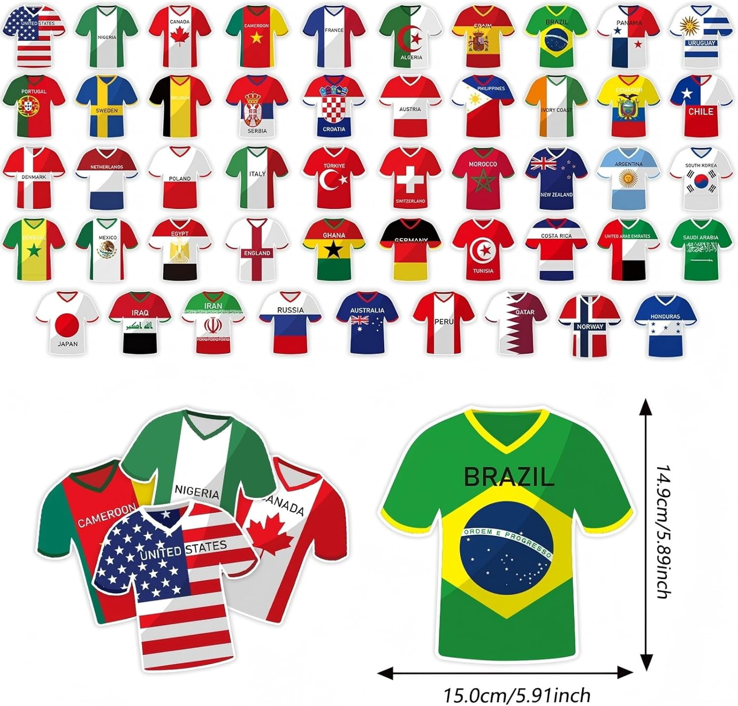Generic Soccer Flag Bunting International Tournament Party Decorations (49 Flags, 5.9 in x 5.9 in) cougz