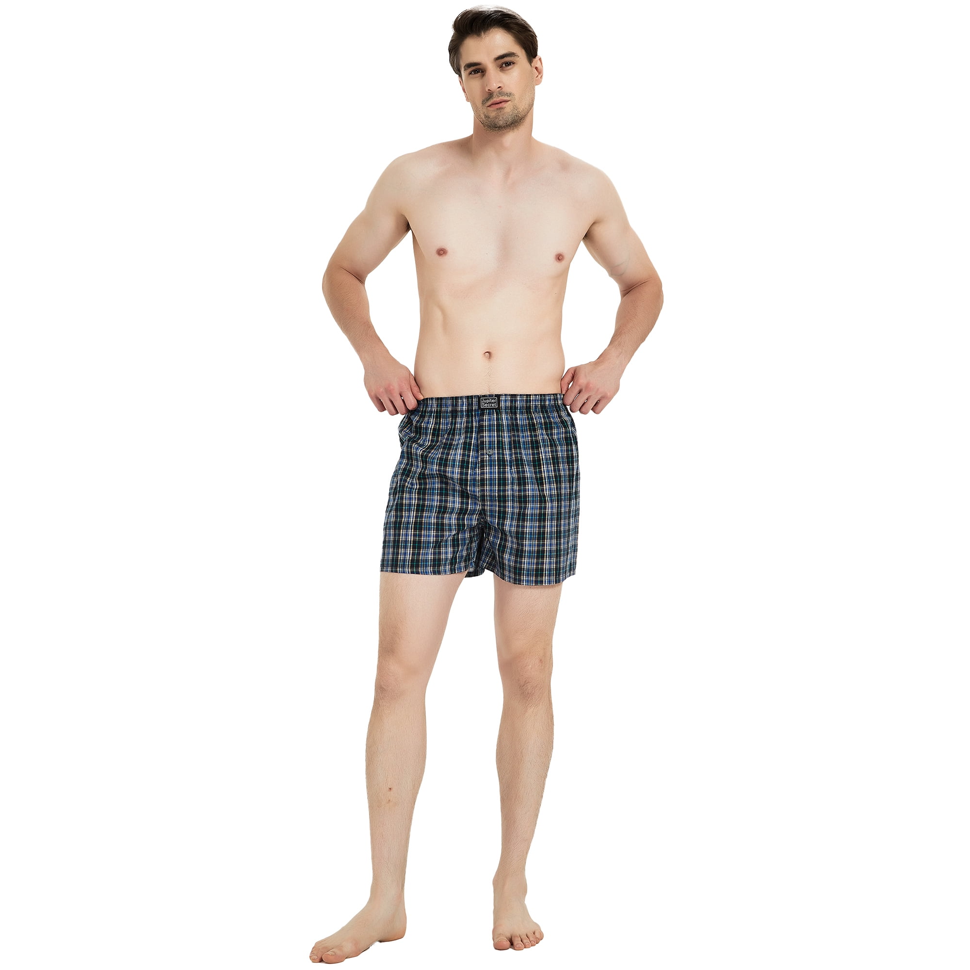 Onimisc Men's Woven Boxer Shorts Breathable Cotton Underwear (Assorted Colors, 6 Pack) d793w